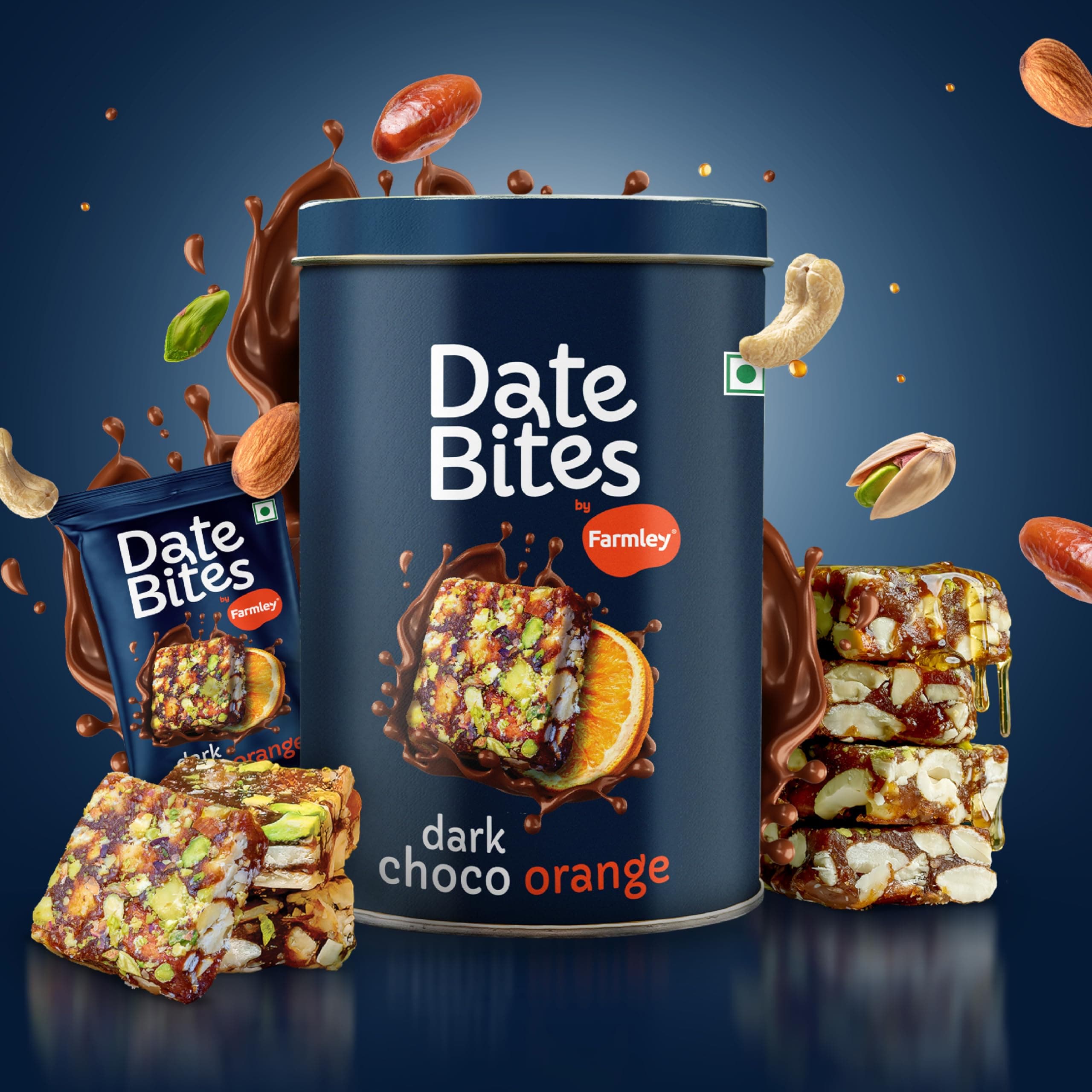 Farmley Dark Choco Orange Date Bites 200g I Dates Barfi Made with Dates,Cocoa Powder,Pista,Cashews,Almonds,Honey,Orange and Pure Ghee,Chocolate Flavoured Healthy Delicious Indian Sweets,No Added Sugar — image 4