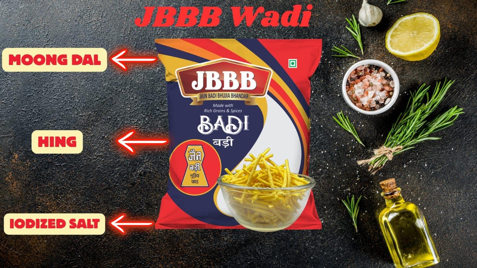 JBBB Jain Marwari Bikaneri Moong Wadi 400g Pack | Rajasthani Moong Dal Badi Bengali Mung Bori | Sun Dried Lentil Nugget for Sabzi Curry Pulao Rice Recipe | Homemade Style Vegetarian Cooking Ingredient — image 4