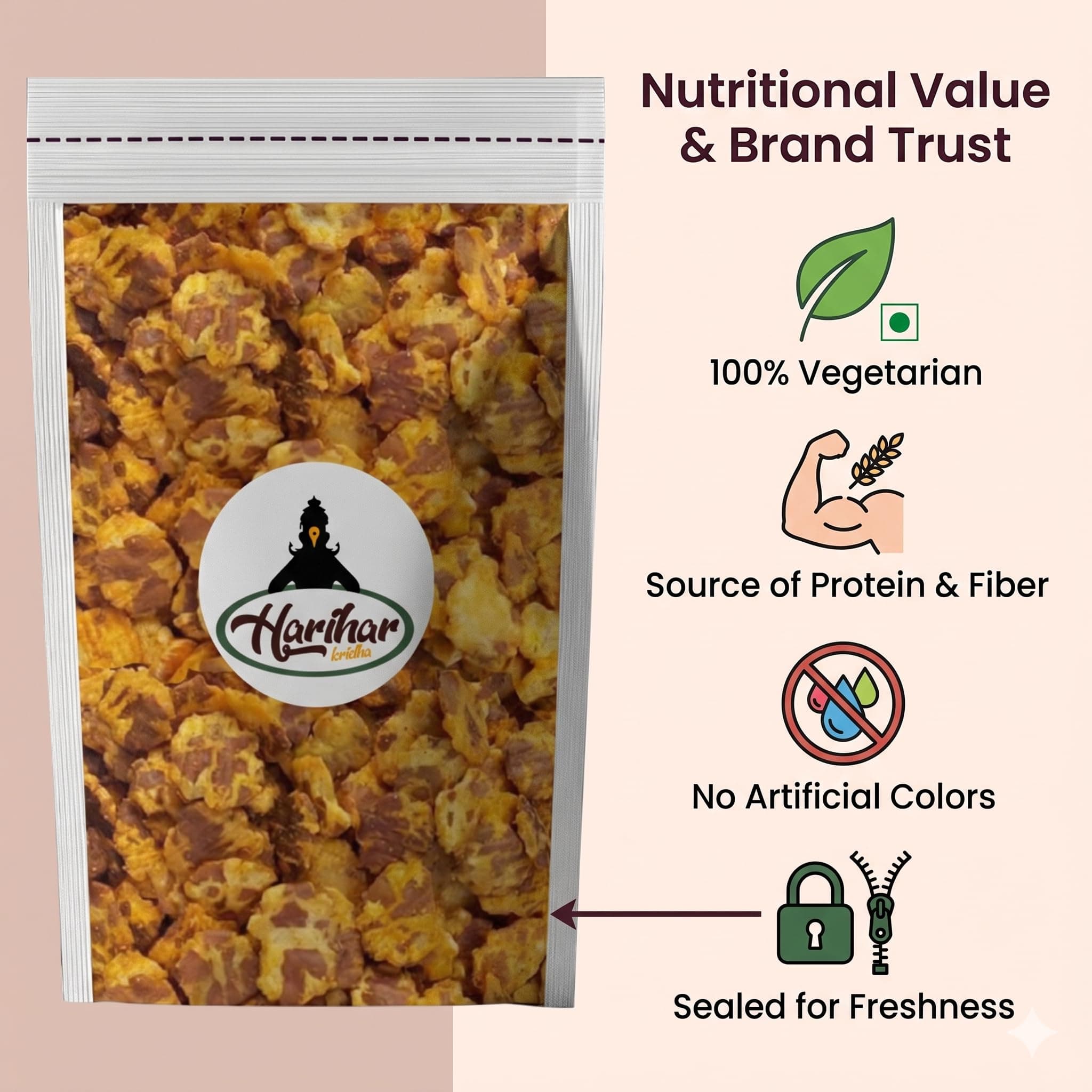 HARIHAR KRIDHA Chana Jor Garam 900g - Healthy Namkeen Snacks For Diet - High Protein Snack - Chana Chur Garam | Cholesterol Free & Transfat Free Chana Snack (450 Gram x Pack of 2) — image 7