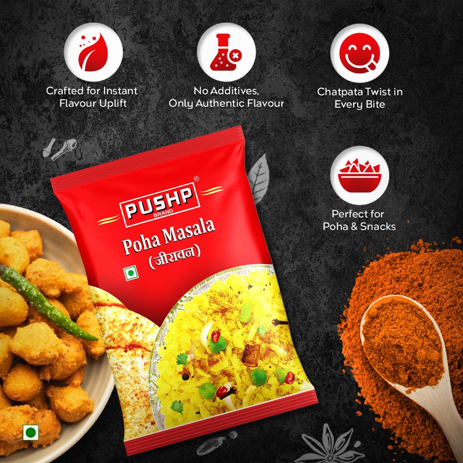 Pushp Jeeravan Masala | 500g Pouch | Indori Poha Masala | Indori-Style Spice Mix | Quality Blend | No Preservatives (Pack of 1) — image 5