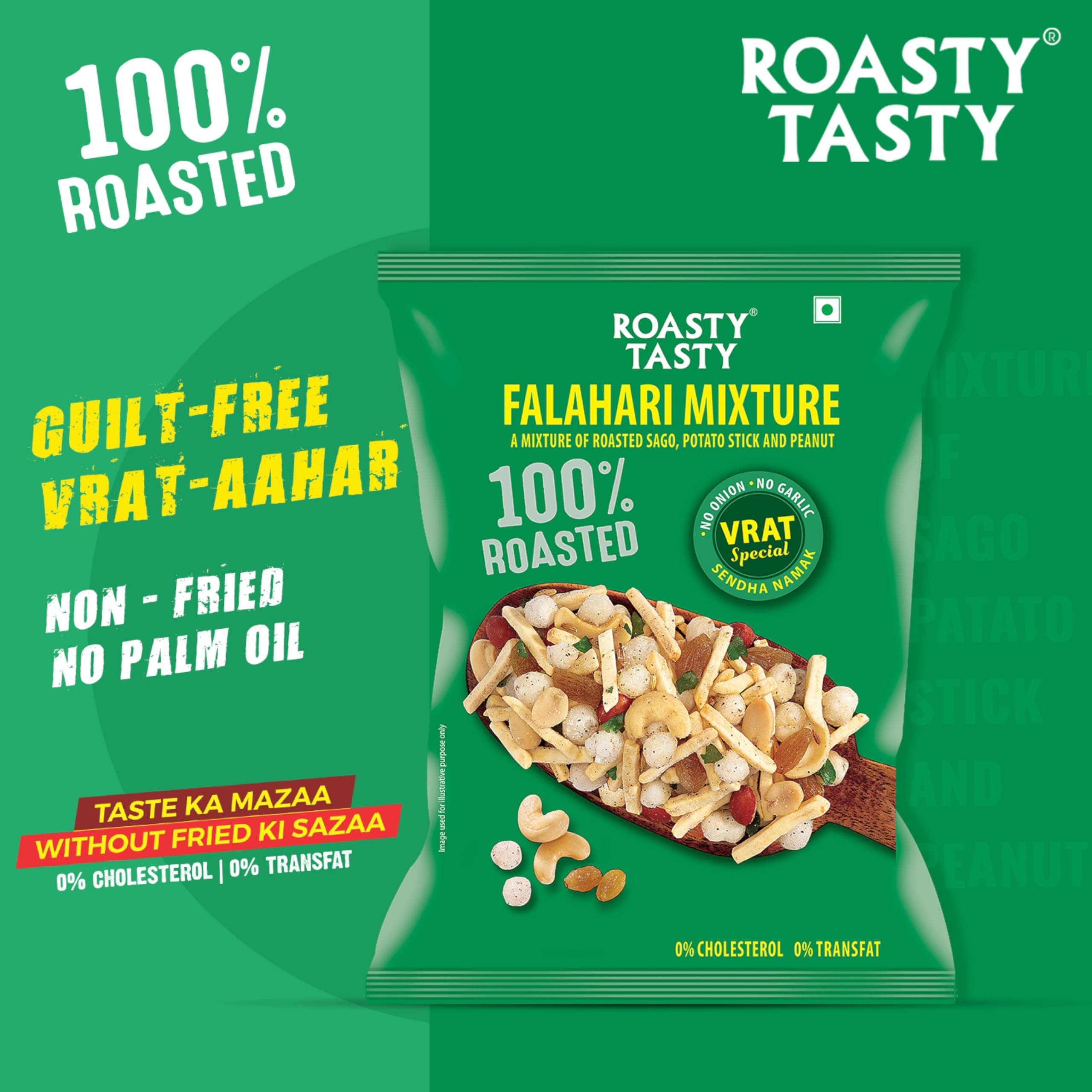 Roasty Tasty Falahari Mix Roasted Namkeen Snack 200G|Oil-Free Farari Chiwda| No Onion, No Garlic Farali Namkeen| Healthy Vrat Upwas Fast Namkeen| No Cholesterol No Transfat Healthy Snack For Fasting — image 5