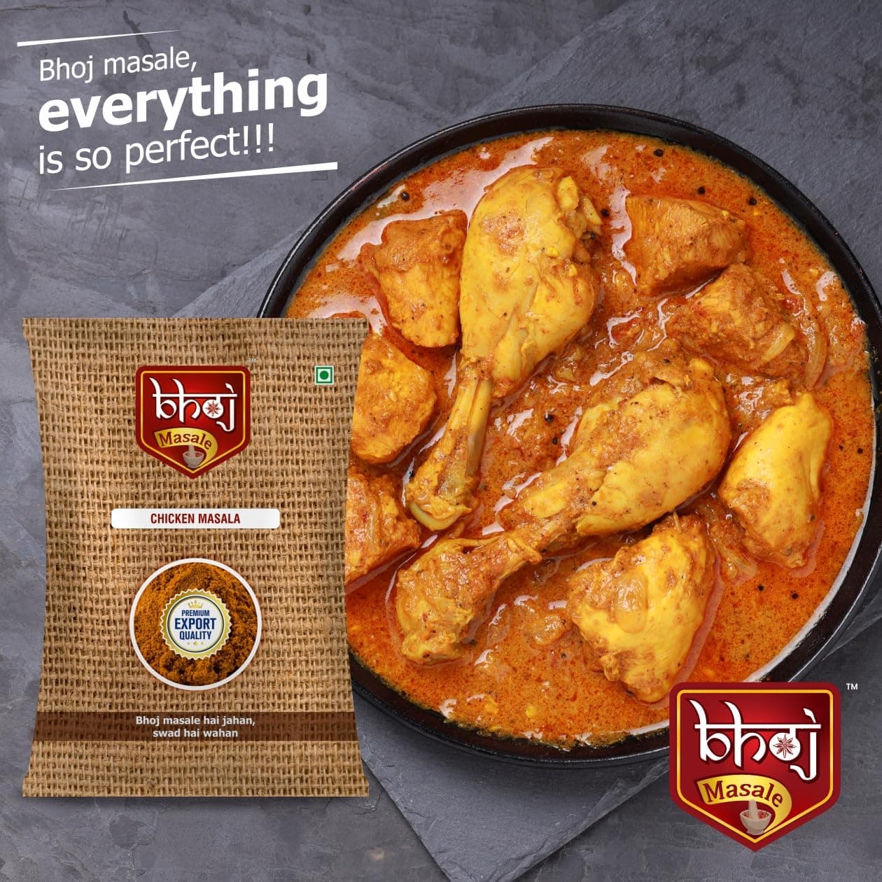 Bhoj Masale Chicken Masala with Natural Oils 100GM | Made with Authentic Spices | No Preservatives, Colours or Artificial Flavours​. No Colour, No Preservatives, No Onion and no garlic added — image 3