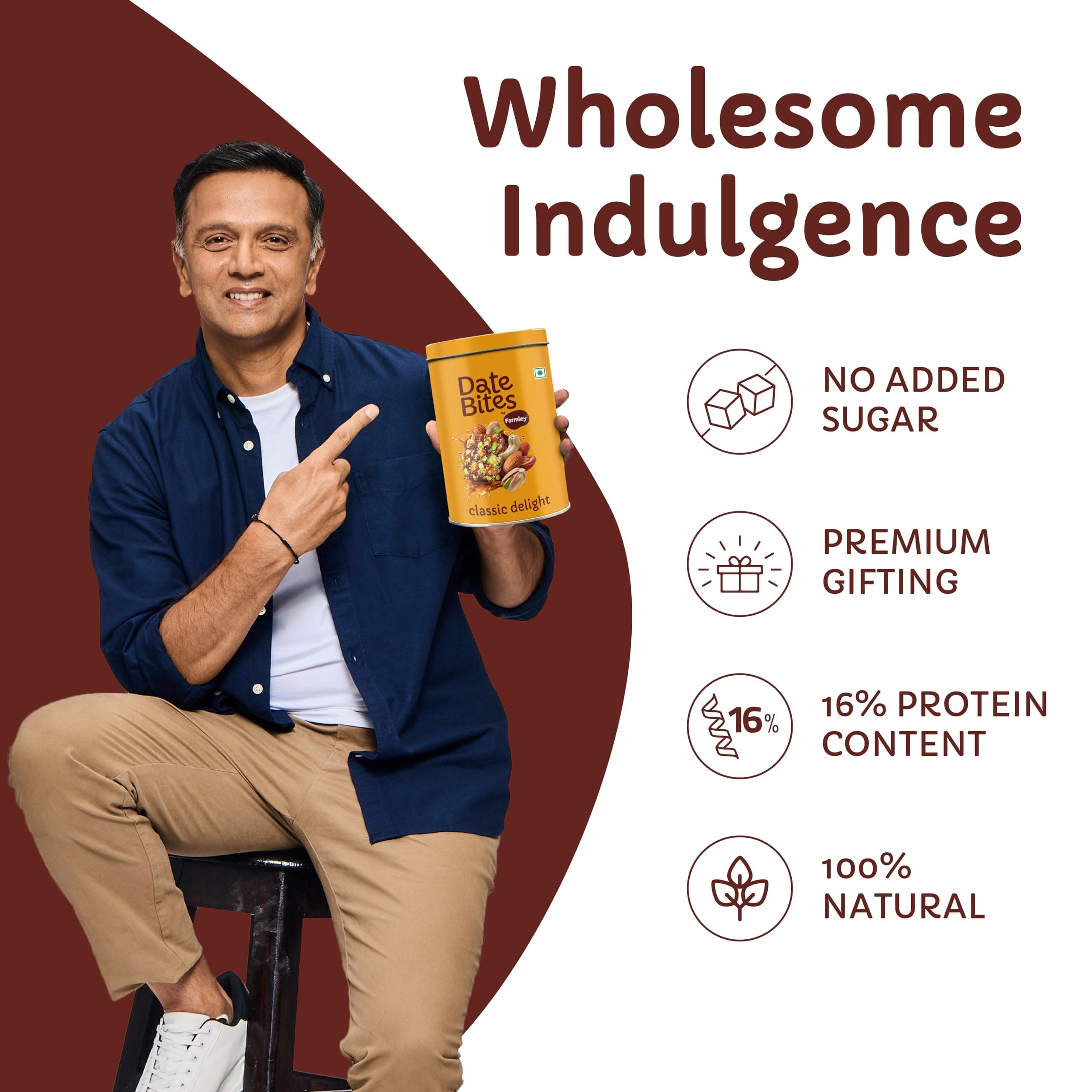 Farmley Date Bites I Dates Barfi Made with Dates, Pista, Cashews, Almonds, Honey and Pure Ghee I Dry Fruits Nuts, Healthy Snacks Sweets,Gluten Free, No Added Sugar (200g, Dates Bites Jar) — image 6