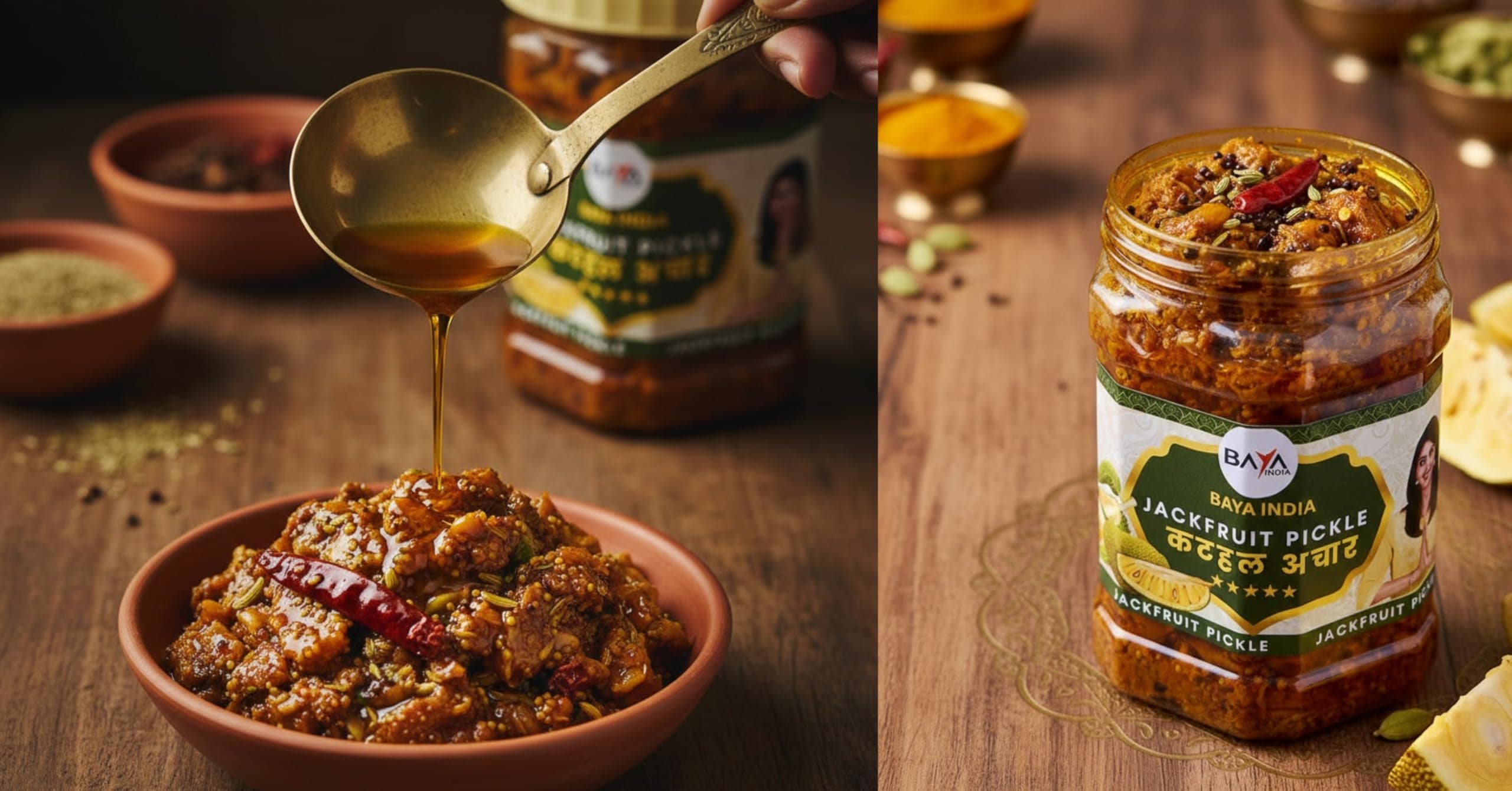 Baya India Homemade Kathal ka Achar | Jackfruit Pickle| Traditional Spicy & Tangy | No Preservatives, No Vinegar | Made in Pure Mustard Oil | Sun-Dried | No Onion & No Garlic | 250g Plastic Jar — image 4