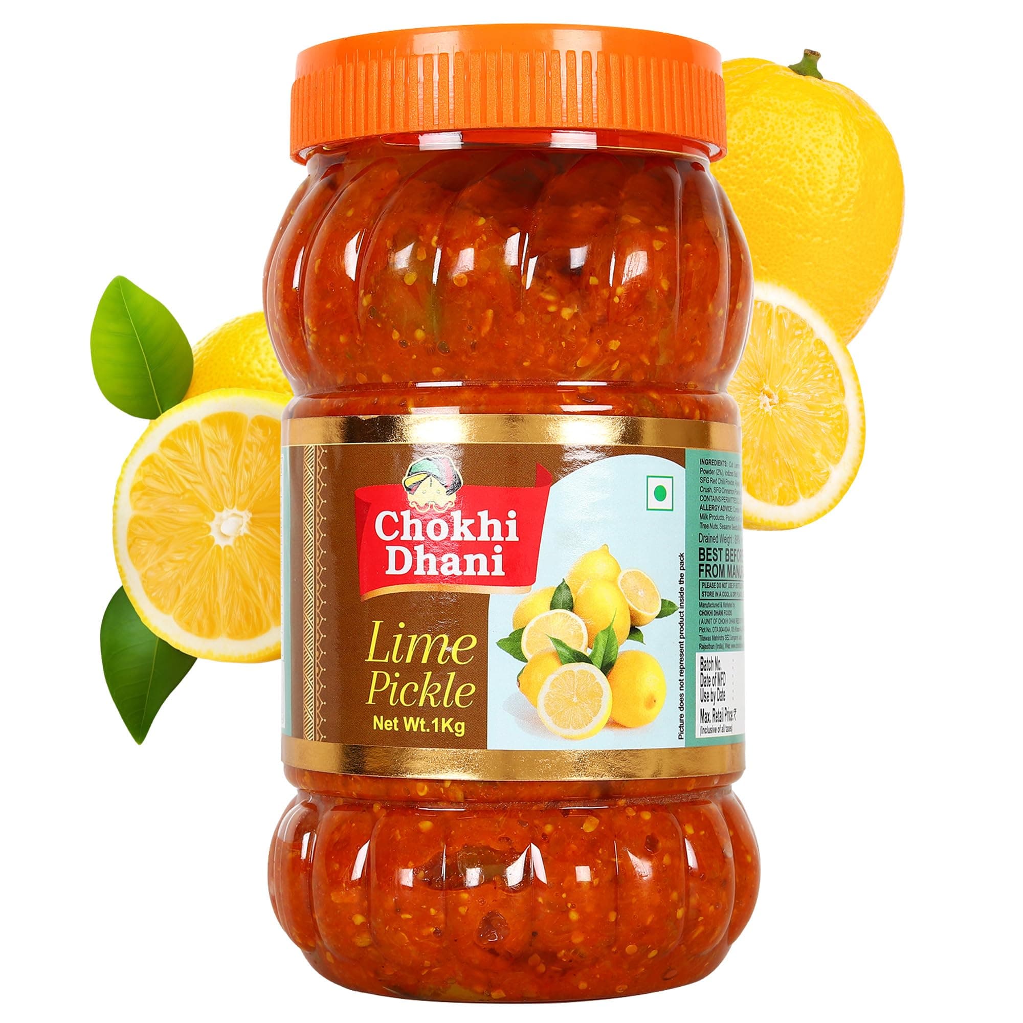 Chokhi Dhani Lime Pickle Pack of 2 (1kg Each) | Nimbu Achar | Oil Free Lemon Pickle | No Onion No Garlic | Tangy & Spicy Indian Pickle | Homemade Style — image 3