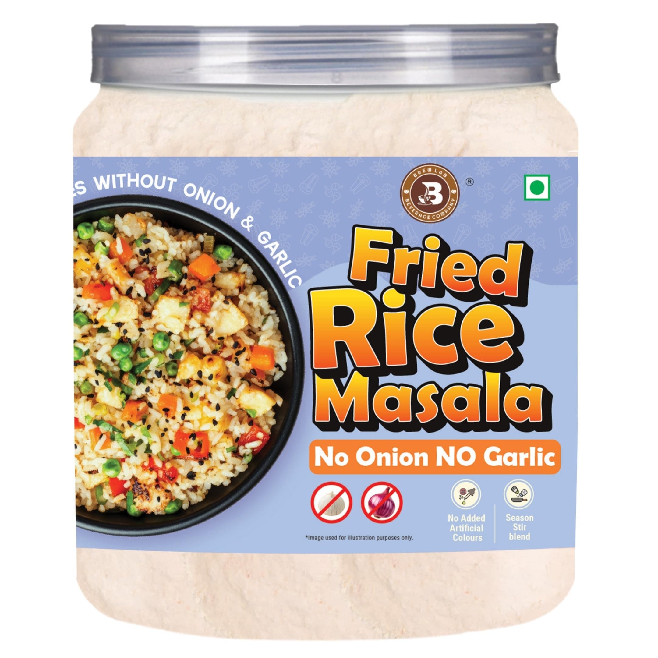 Brew Lab Fried Rice Masala | No Onion No Garlic | Restaurant-Style Chinese Masala | Quick & Easy Cooking | Multipurpose Seasoning for Fried Rice, Noodles & Vegetables 250g