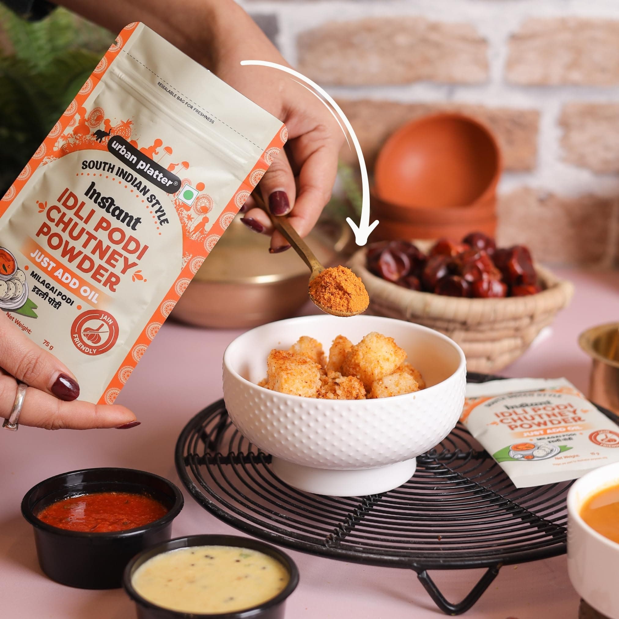 Urban Platter South Indian Style Instant Idli Podi Chutney Powder, 250g (Milagai Podi | South Indian Gunpowder | Ready-to-Use | Perfect for Idli, Dosa and Rice) — image 3