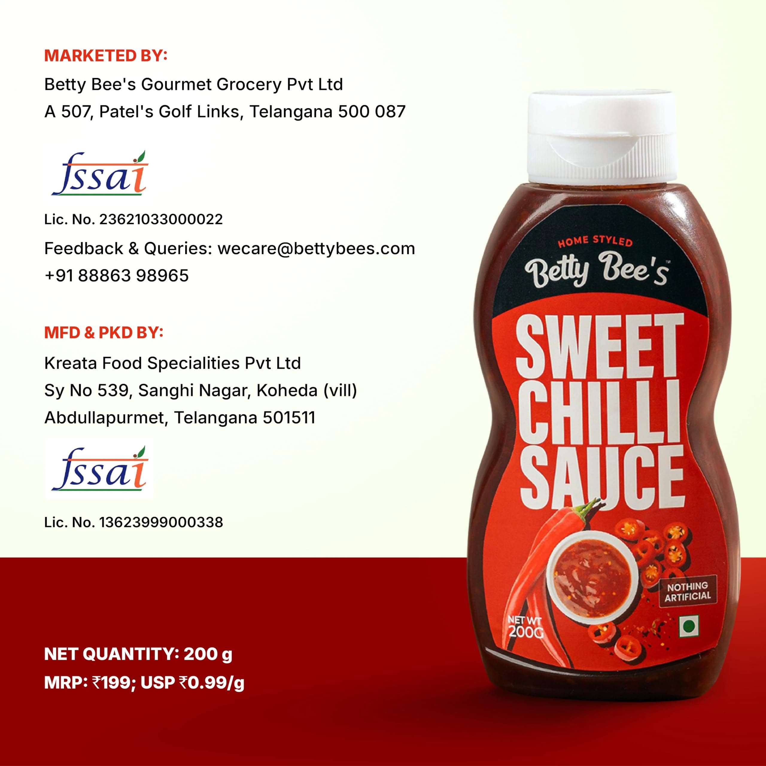Betty Bee's Sweet Chilli Sauce, 200 Gms — image 7