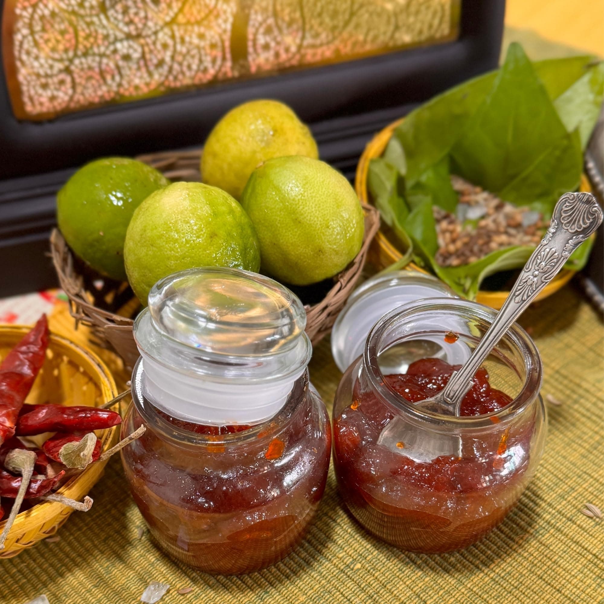 Do Chutki Indori Swad Combo | Nimbu Pataka Hot Sweet Chilli Lime Chutney 200g + Chhappan Teekha Indori Jiravan Masala Powder 100g | No Onion No Garlic | No Preservatives | Pack of 2 — image 7