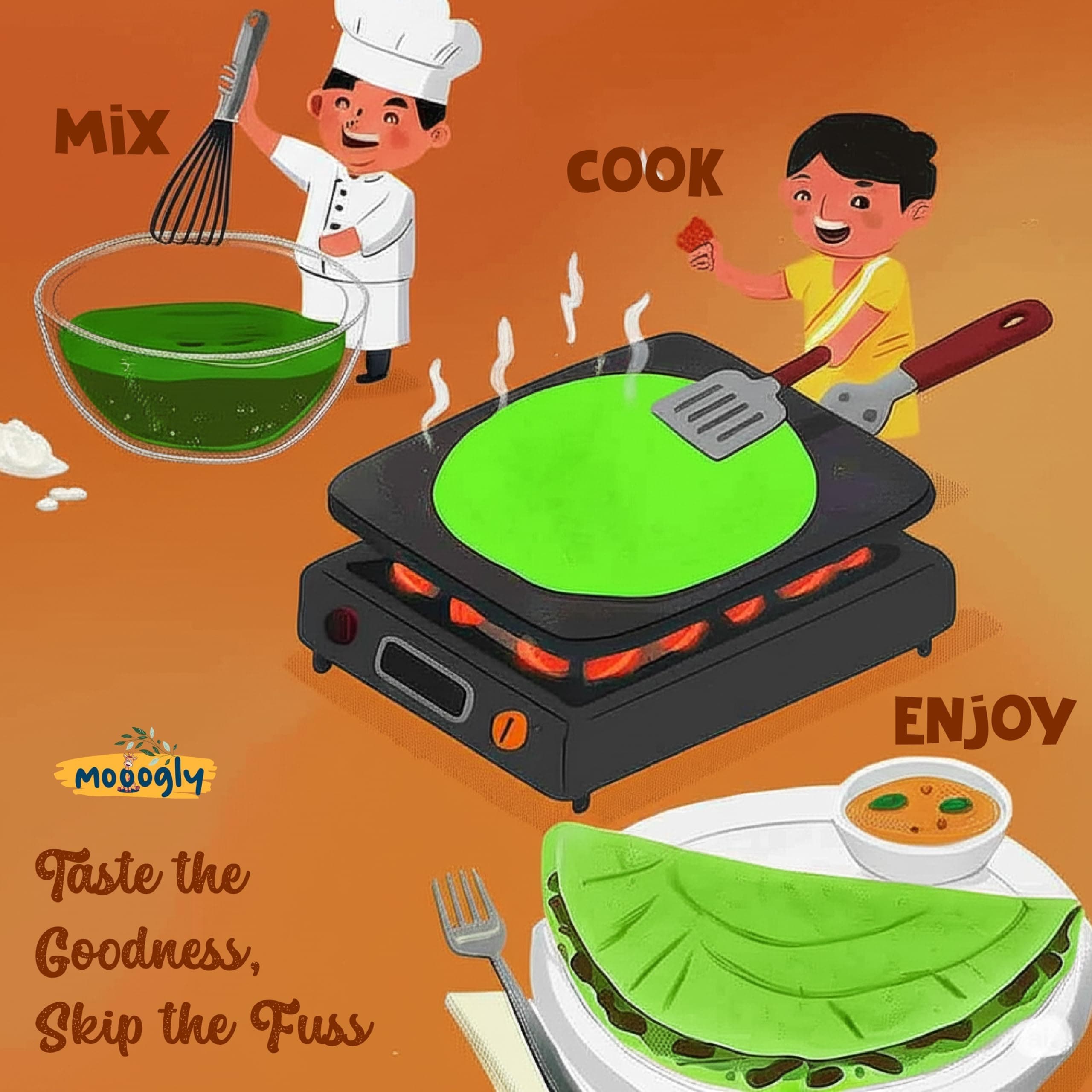 Kodo & Moringa Dosa Mix 200g - Gut Friendly Instant Breakfast | Vegan & Gluten-Free | High Protein & Fiber | No Additives or Preservatives | Easy to Cook Instant Chilla Mix for Busy Morning — image 3
