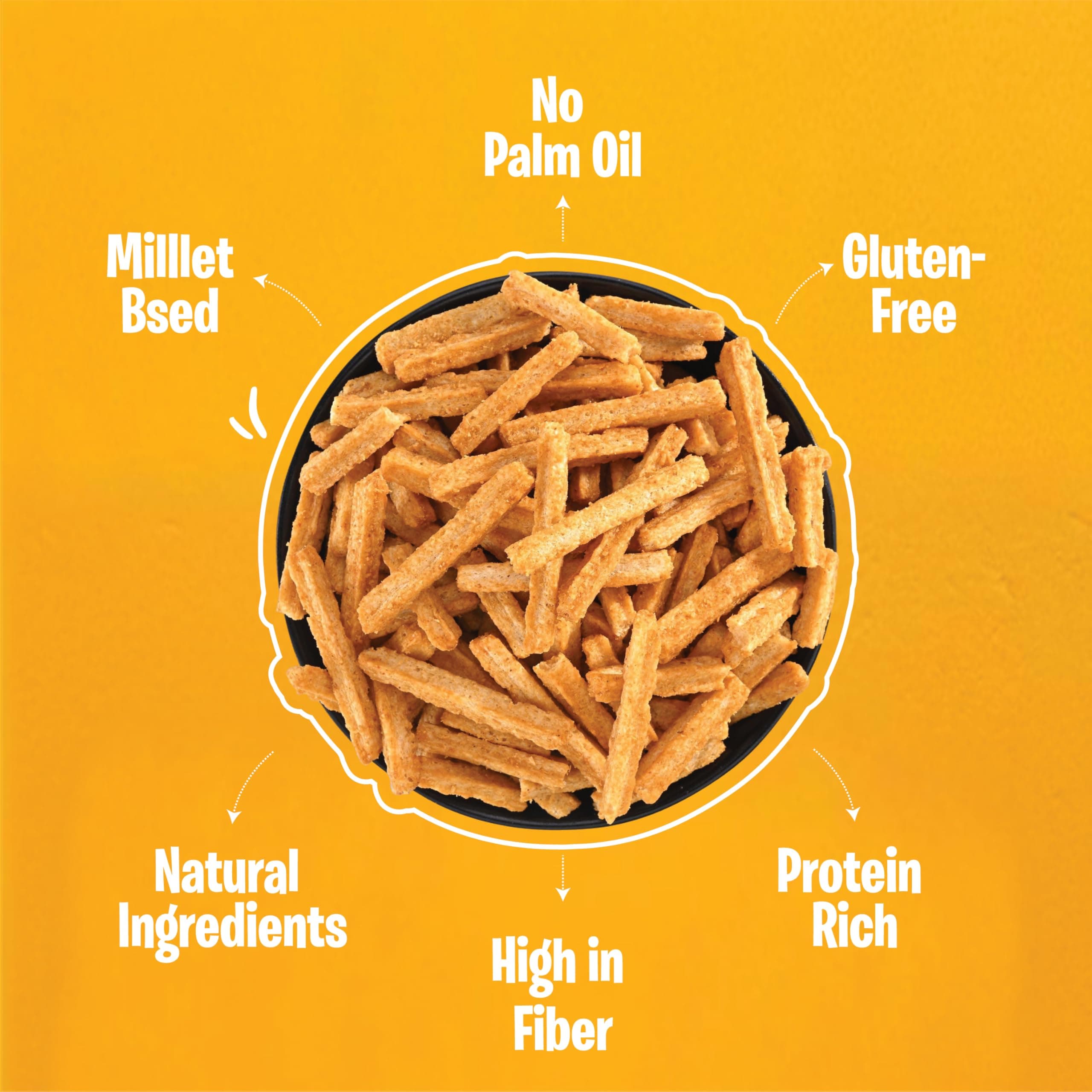 Vyndo No Garlic, No Onion Soya Chalks (Soya Sticks) Combo – 4 x 100g (Masala Pack 2 + Green Chutney Pack 2) | Millet-Based, Gluten-Free Healthy Energy Snacks for Kids & Adults. — image 4