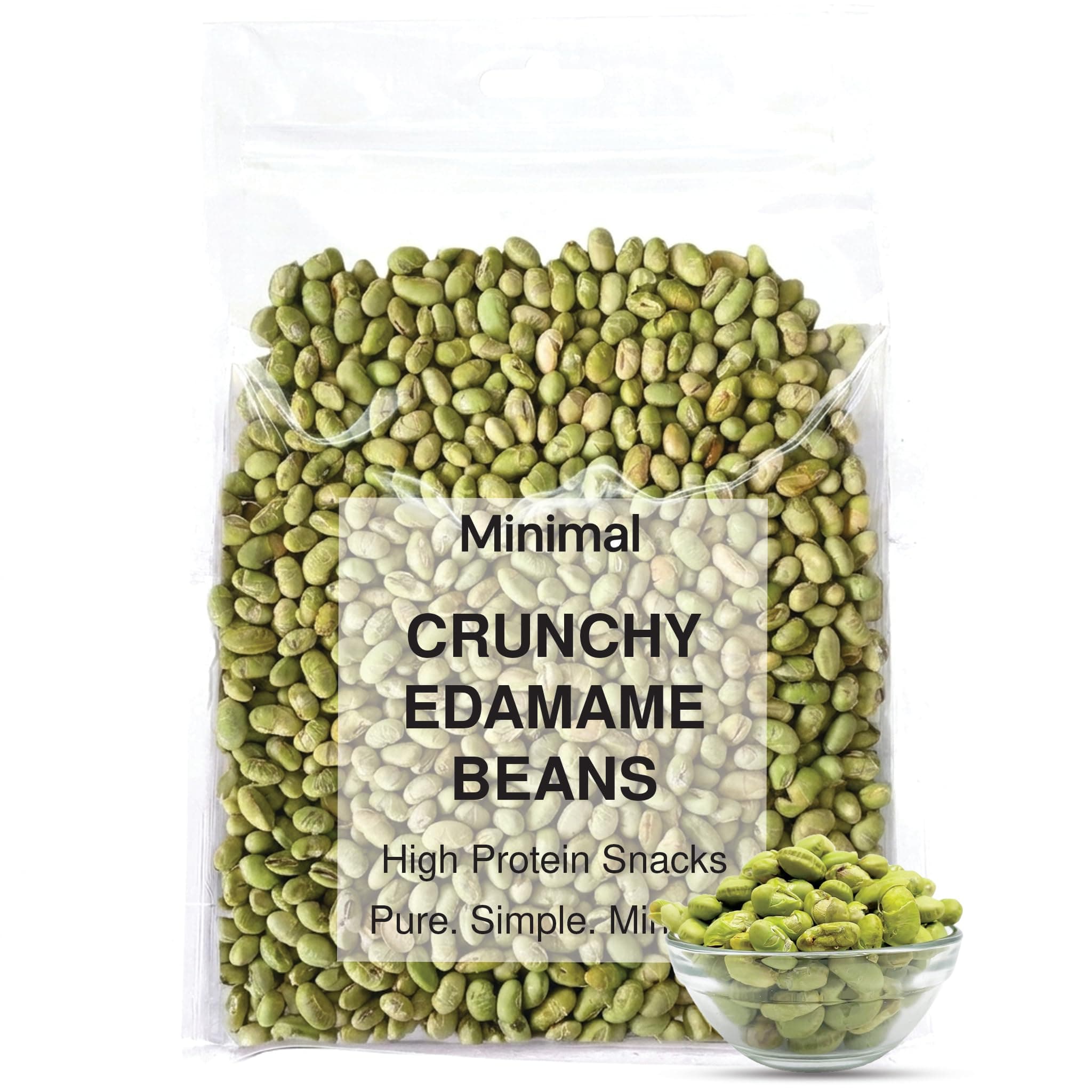Minimal Roasted Edamame Beans-400g High Protein Healthy Snack | Crunchy | Vegan | Gluten-Free | No Preservatives