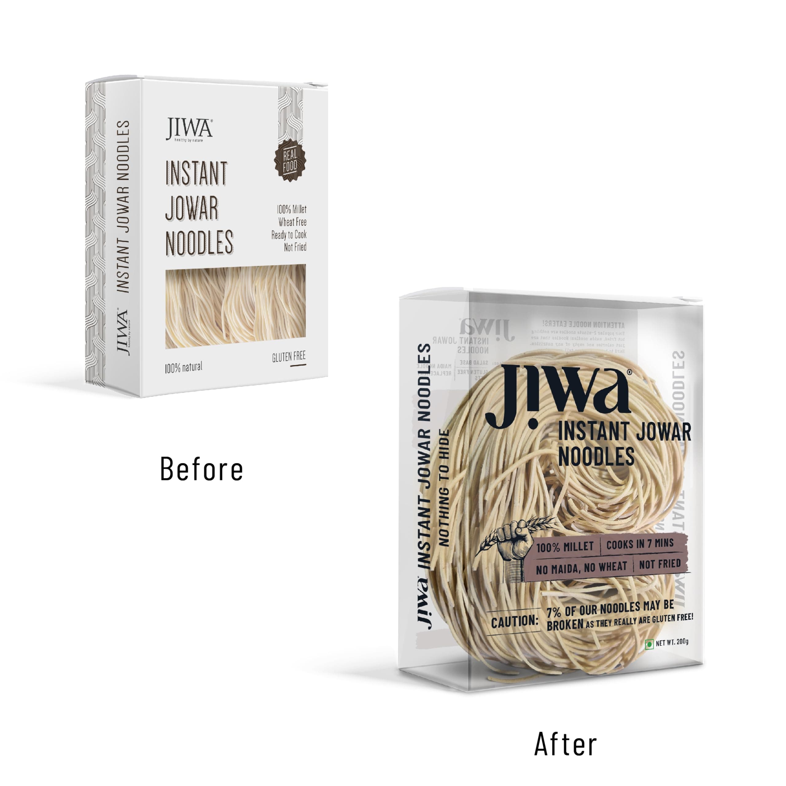 Jiwa Instant Jowar Noodles | Hakka Noodles | Cooks in 7 Minutes | Ready to Cook | 100% Millet | No Maida, No Atta | Not Fried | Gluten Free | 200 G — image 5