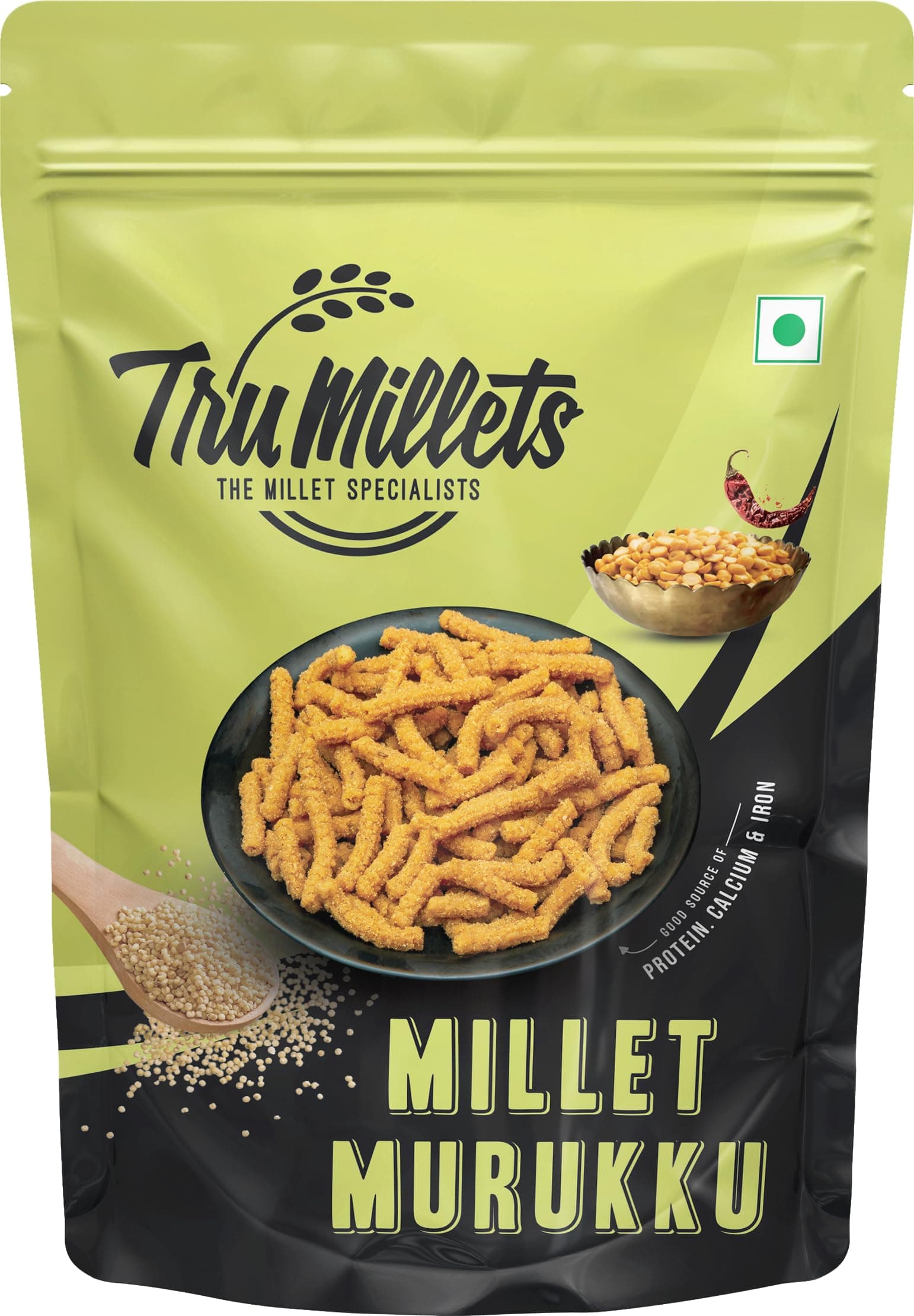 Trumillets Healthy Millet Namkeen Snacks Combo, 25g (Pack of 5),High In Protein,Calcium,Iron,Fibre,No Palm Oil, No Cholesterol, Gluten-Free | Murukku, Bites, Nippatu, Kodbale, Thengol,Keto-Friendly — image 7