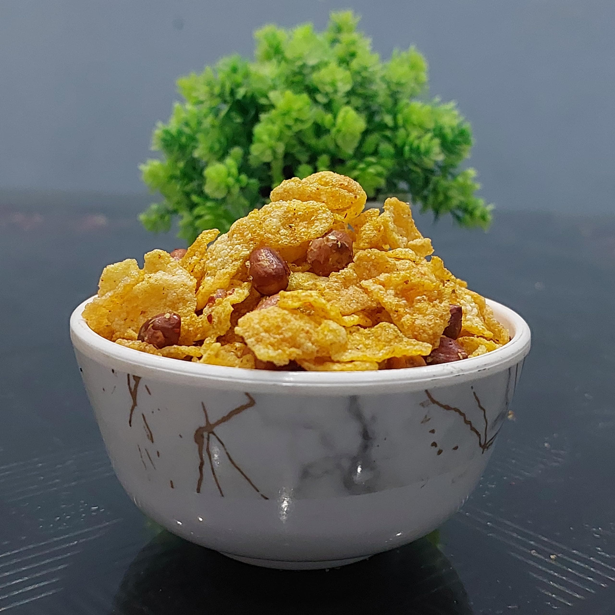 FLAVOUR N FUSION Cornflakes & Peanut Namkeen | Crispy and Crunchy Savoury Snack | NO Onion NO Garlic | Handmade and Hygienically Prepared | No Artificial Colors or Flavours | Freshly Packed | 250 gm — image 5