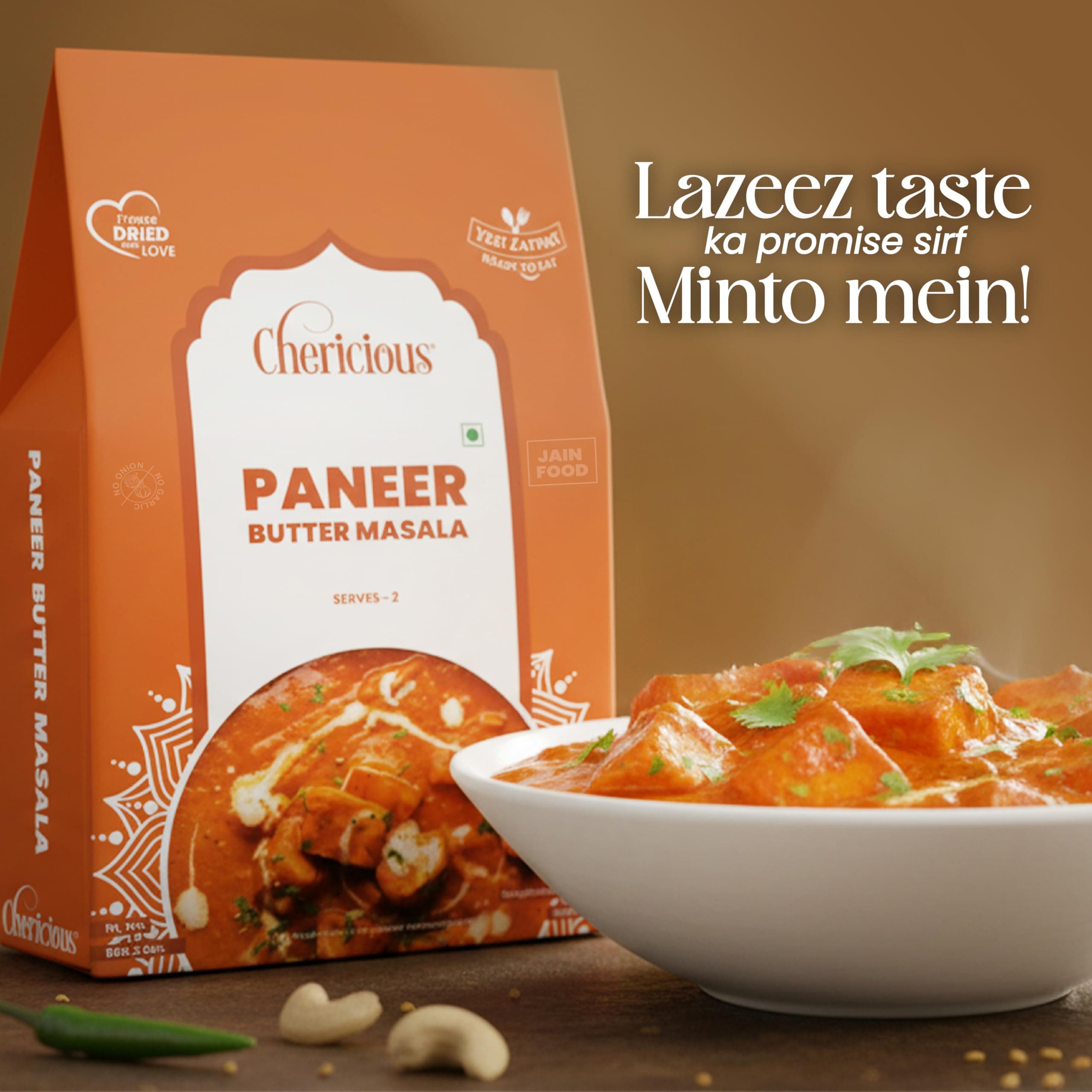 Chericious Jain Paneer Butter Masala | Ready to Eat Freeze-Dried Meal 300g | No Onion, No Garlic | Preservative-Free & Chemical-Free | Healthy, Travel-Friendly & Convenient — image 4