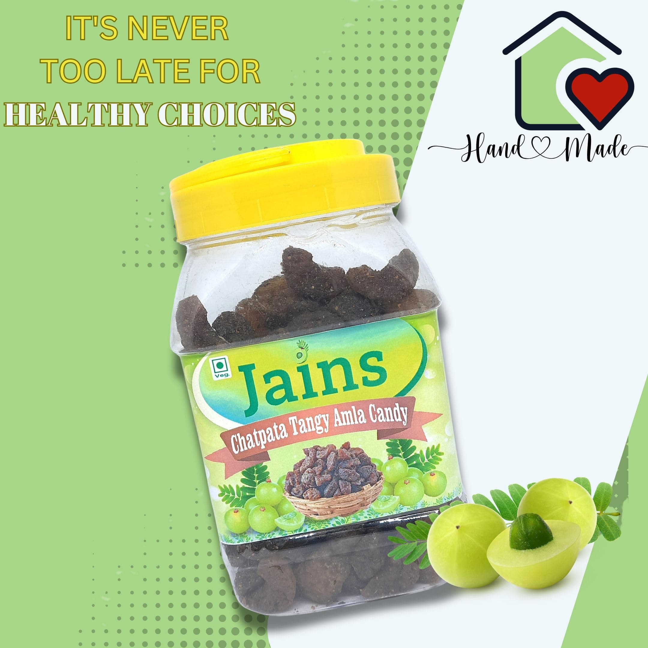 JAINS Dried Chatpata Spicy Amla Candy | Natural | No Artificial Colour Used (Amla) | Chatpata Amla Candy | Mukhwaas (500 gm) — image 3