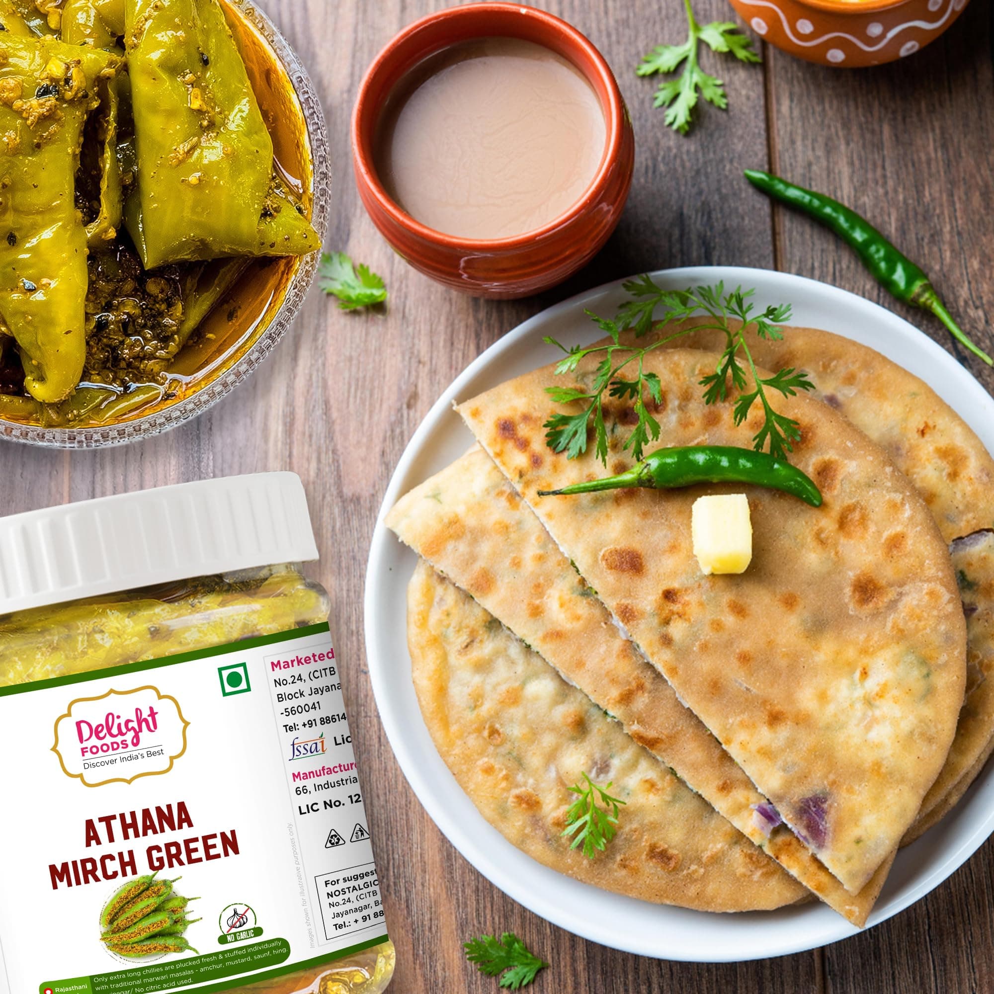 Delight Foods Athana Red & Green Mirch Pickles Achar 500g (250g X 2) | Masala Pickle | Chilli Pickle | Mustard Oil Pickle Achar | Sarso Tel | No Garlic — image 6