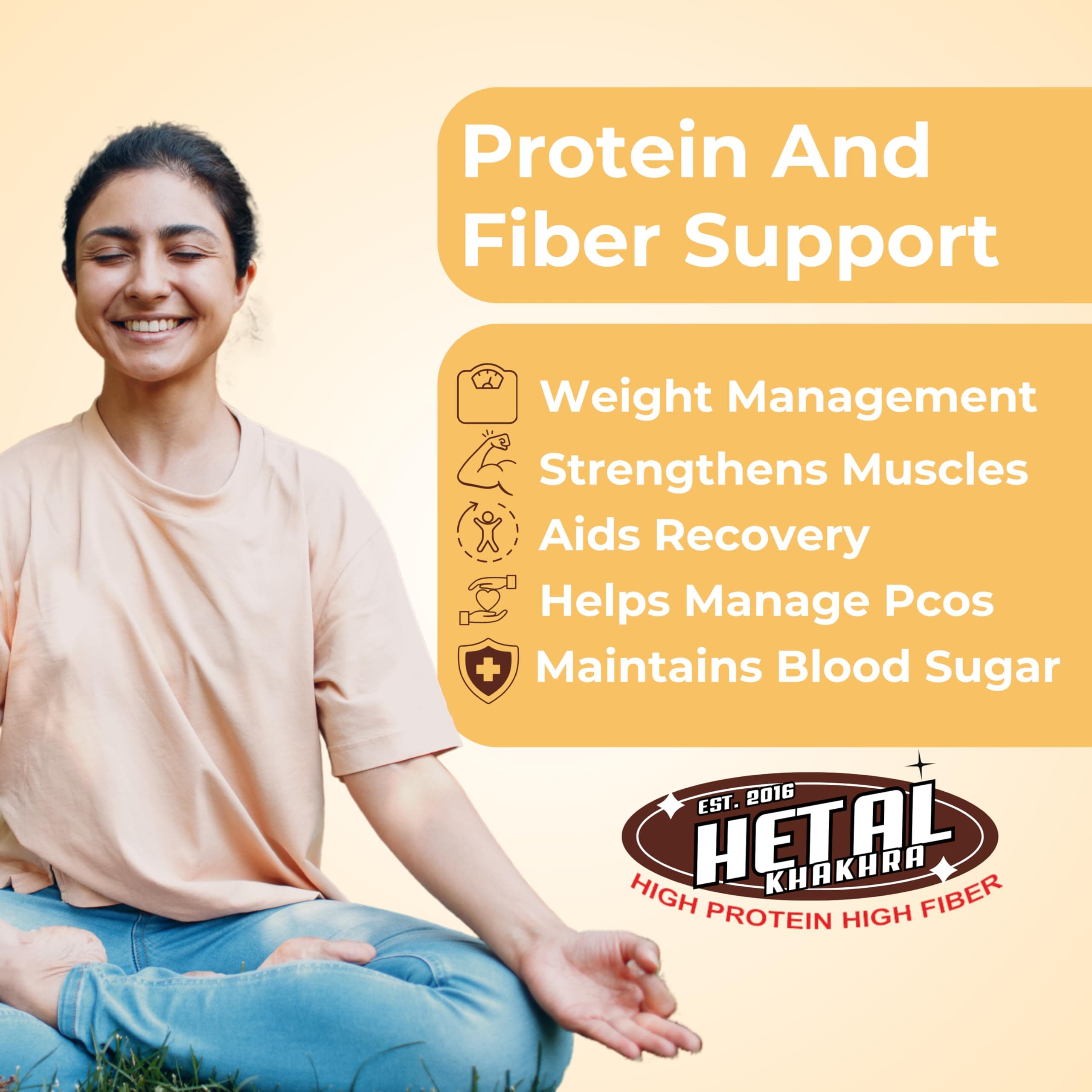 Ajwain Khakhra | JAIN | Crispy | Ready To Eat | High Protein High Fiber| No Palm Oil | 200g Vacuum Pack Of 2 — image 7