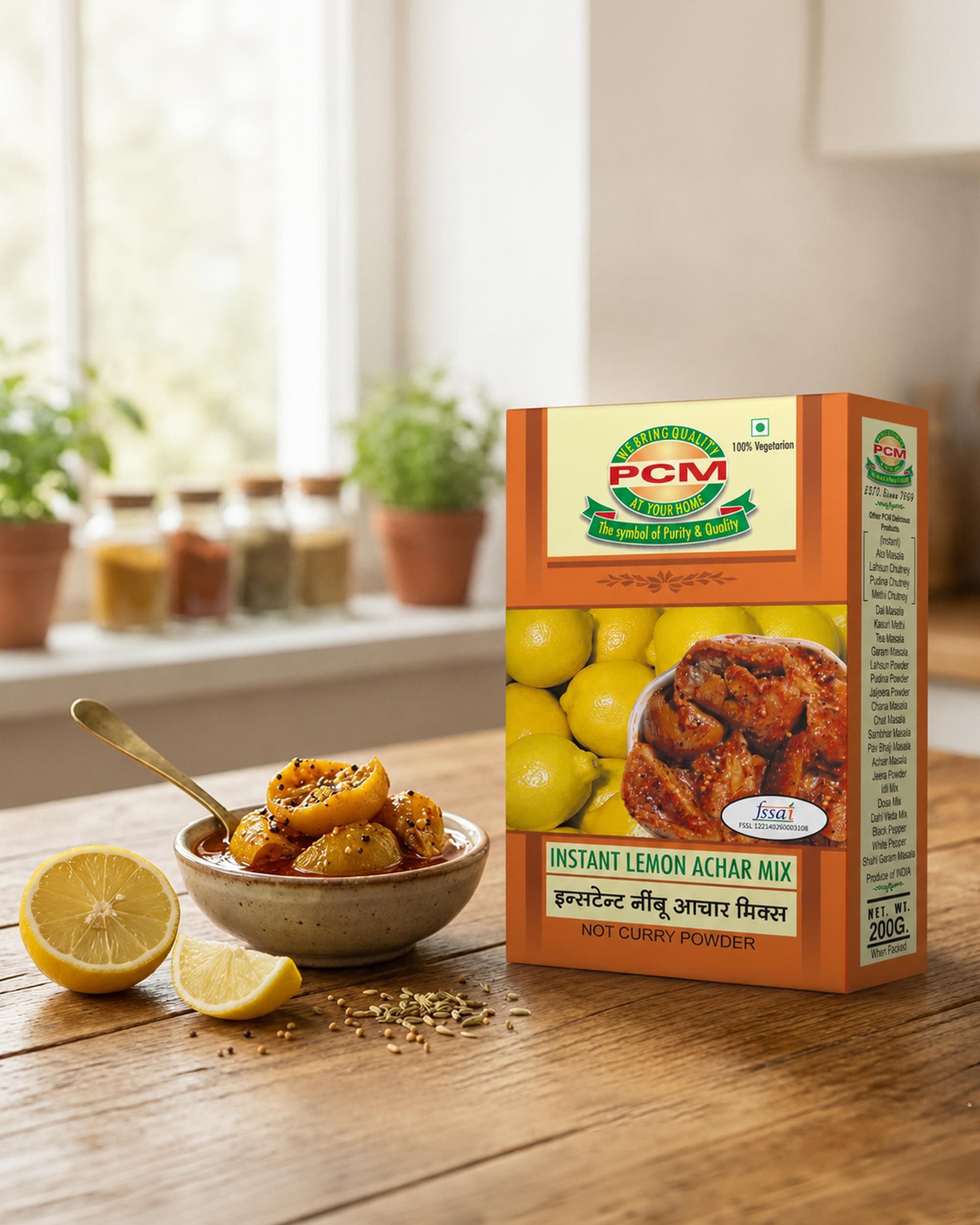 PCM Lemon Achar Masala - 200g | Authentic Spice Blend for Homemade Nimbu Achar, Khatta Meetha Lemon Pickle — image 3