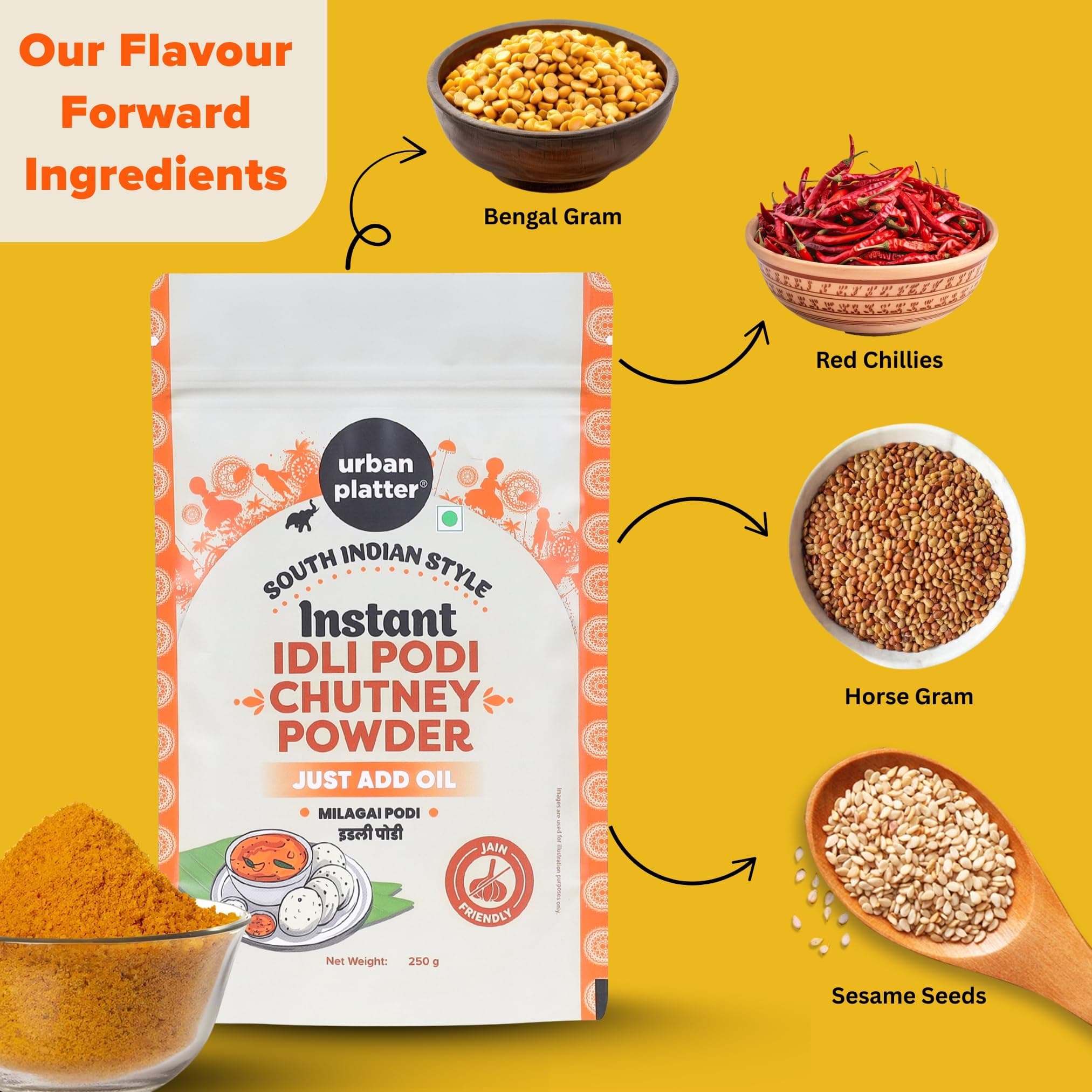 Urban Platter South Indian Style Instant Idli Podi Chutney Powder, 250g (Milagai Podi | South Indian Gunpowder | Ready-to-Use | Perfect for Idli, Dosa and Rice) — image 5