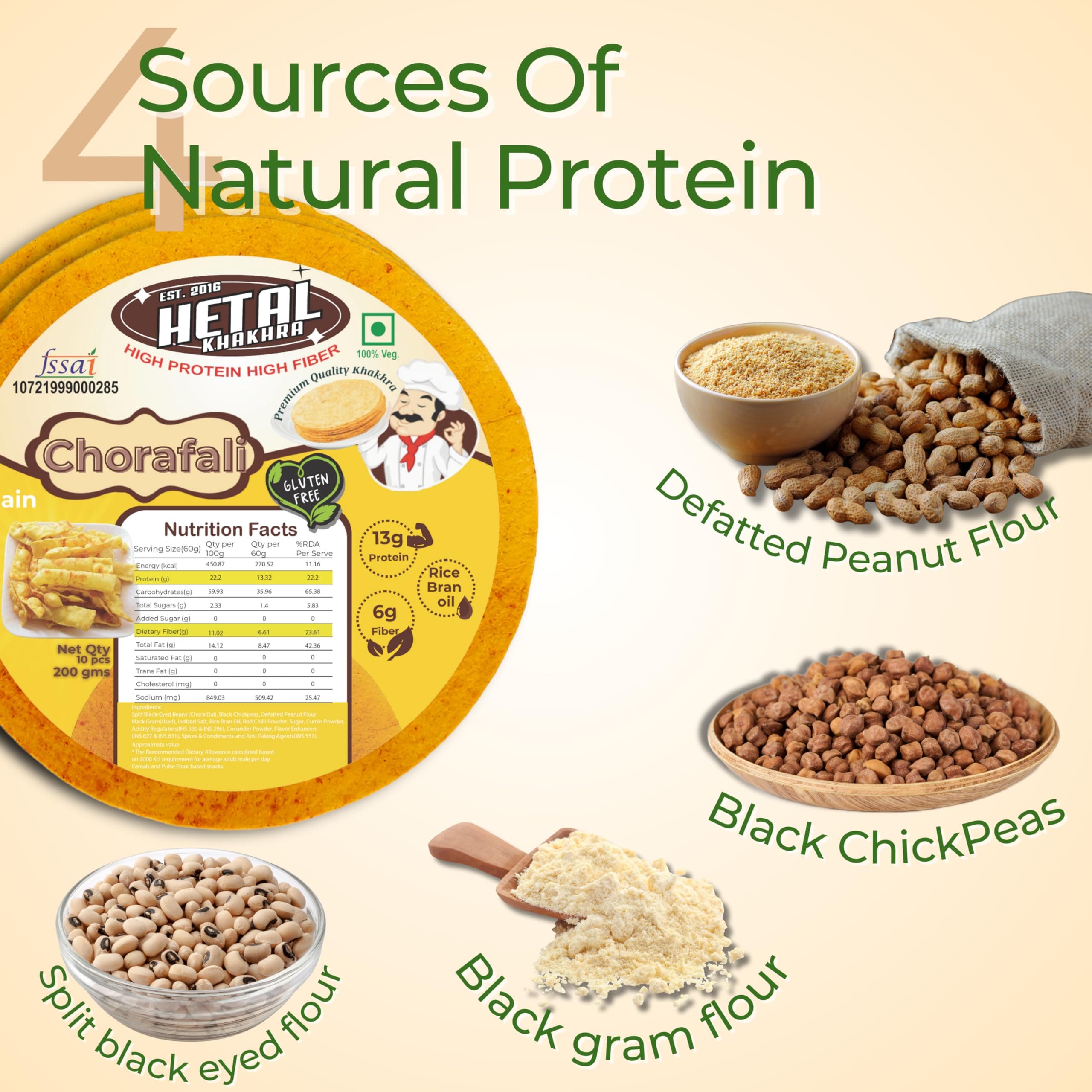 Chorafali Khakhra JAIN, Gluten Free, High Protein, Ready to Eat Snack, 200g, Pack of 2 — image 3