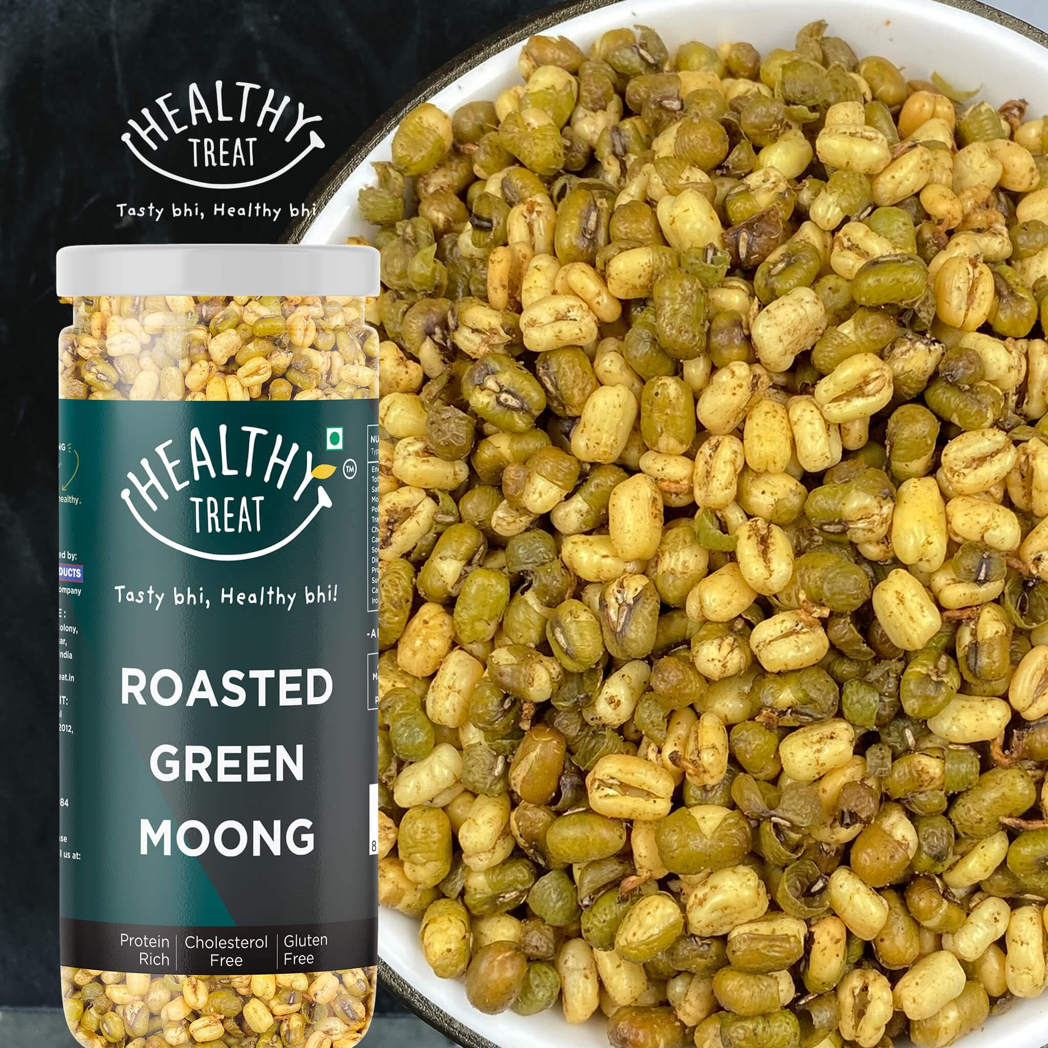 Healthy Treat Roasted Solid Moong 300 gm (Pack of 2-150 gm each) | Spicy Masala Moong | Healthy Roasted Snacks | Protein Rich Snack | Roasted Oil-Free Namkeen | Gluten Free — image 5