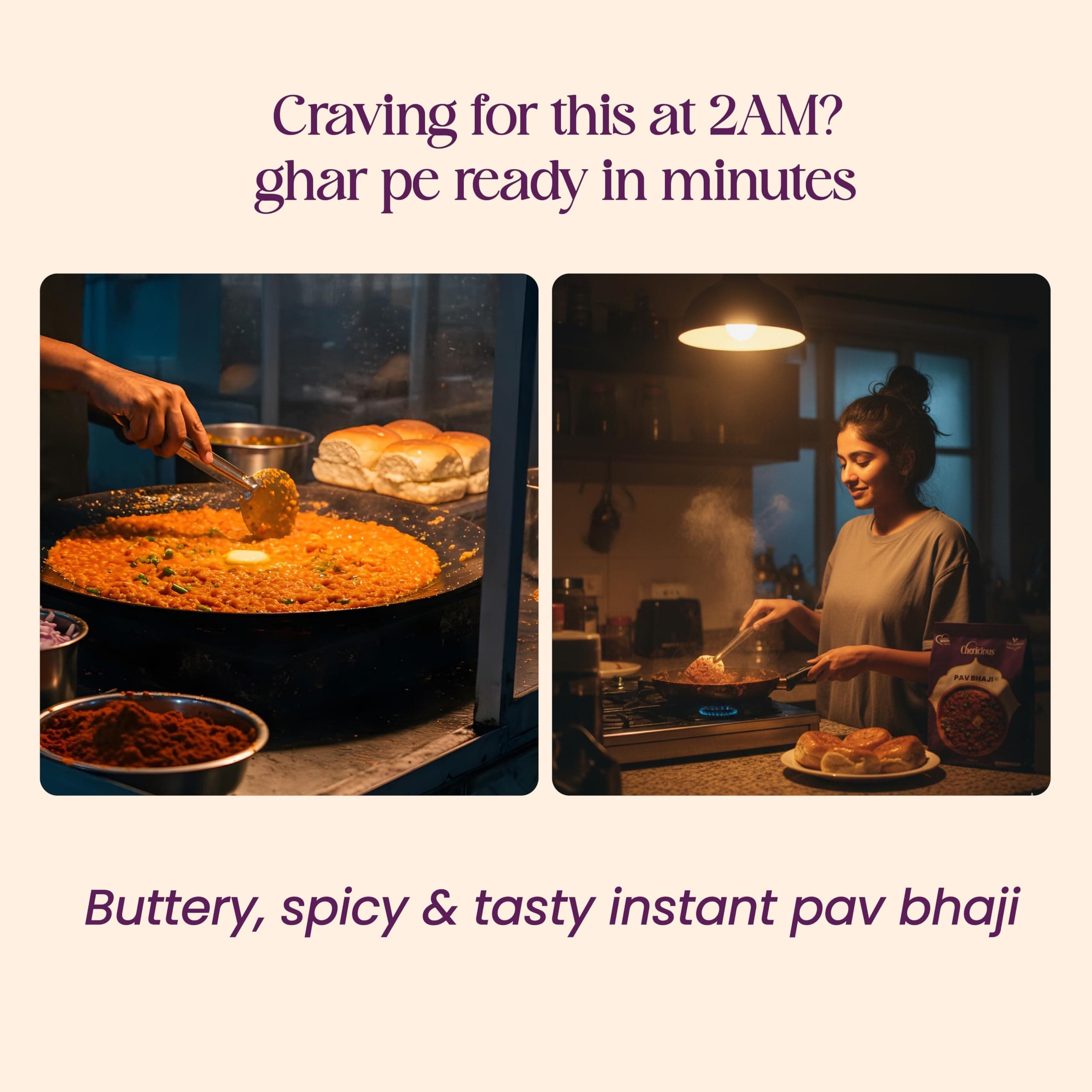 Chericious Ready to Eat Jain Pav Bhaji | Freeze Dried-400 gm| No Onion No Garlic | Indian Street Food Style | Instant Heat & Eat Meal (Pav Bhaji) — image 6