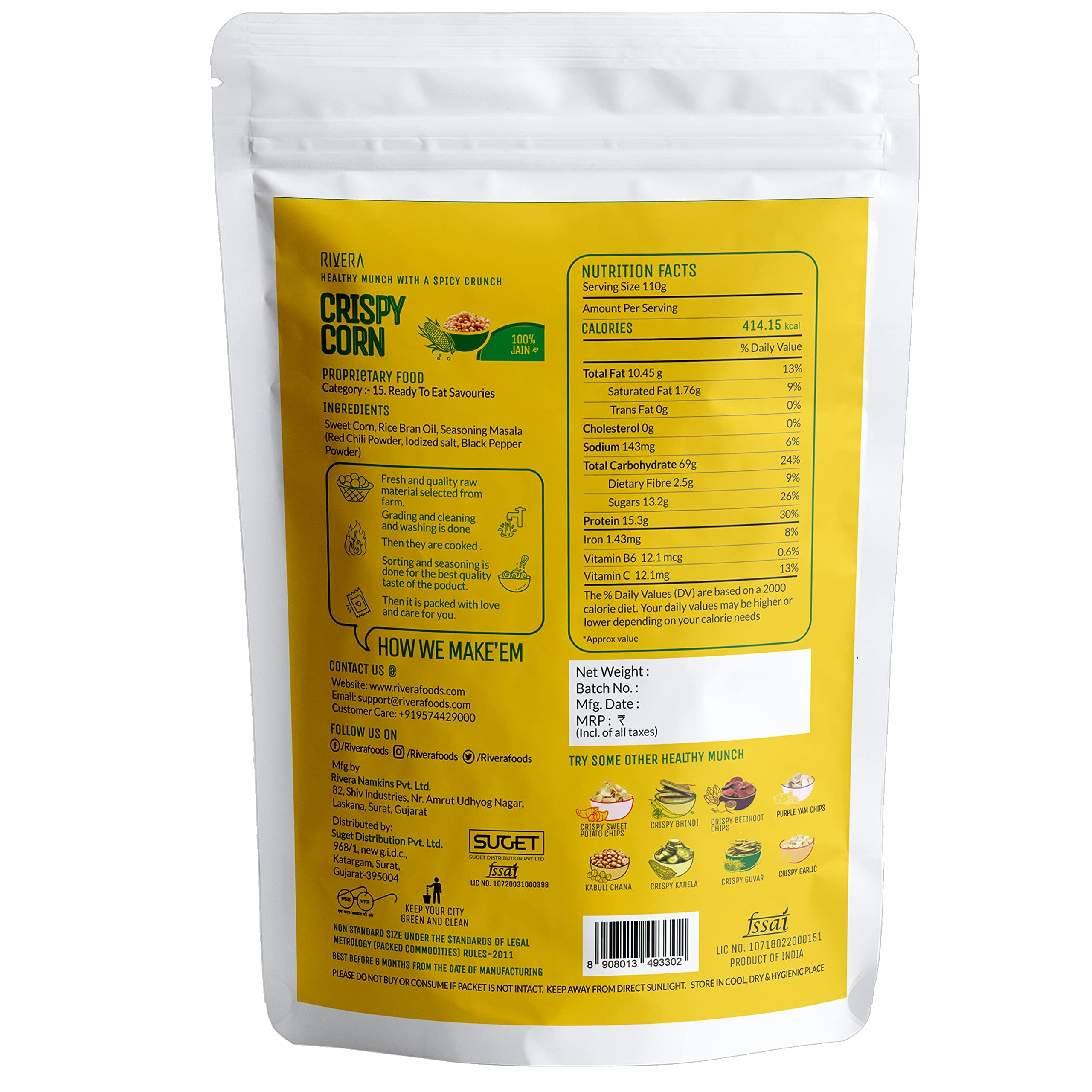 Rivera Vegetable Chips, Combo of Healthy Snacks Pack of 5 (SWEET CORN-JAIN) — image 3