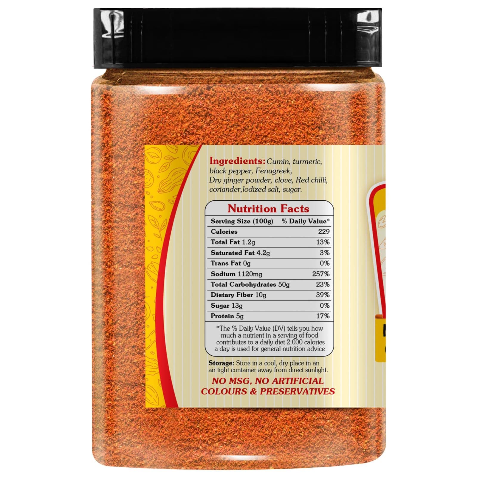 Kadam Foods Jain M. Masala, Natural Organic, No MSG, No Artificial Colours & Preservatives (100g) — image 3