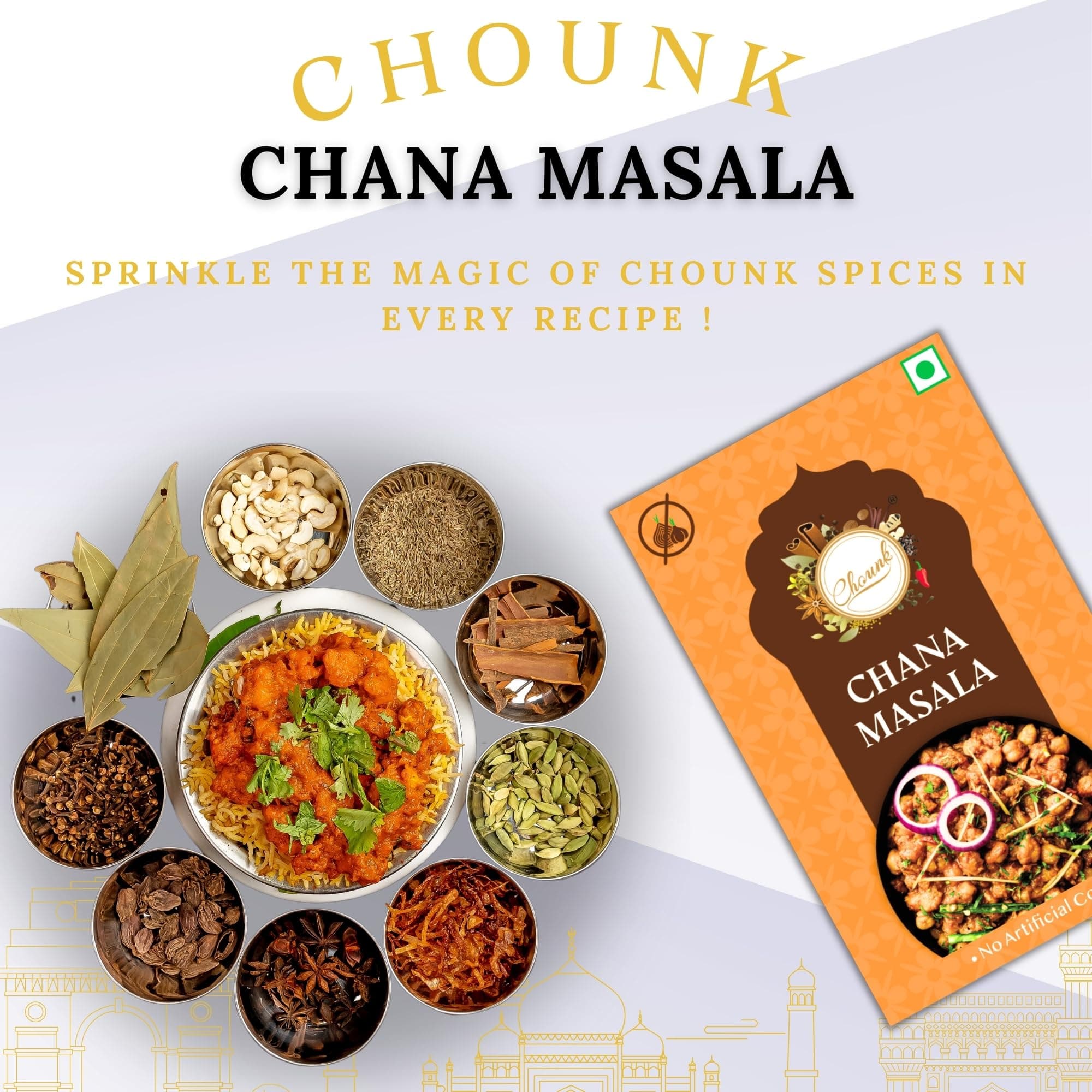 Chounk 100% Pure Punjabi Chana Masala 100g Powder No Onion No Garlic Ready To Cook Powder Masala — image 5