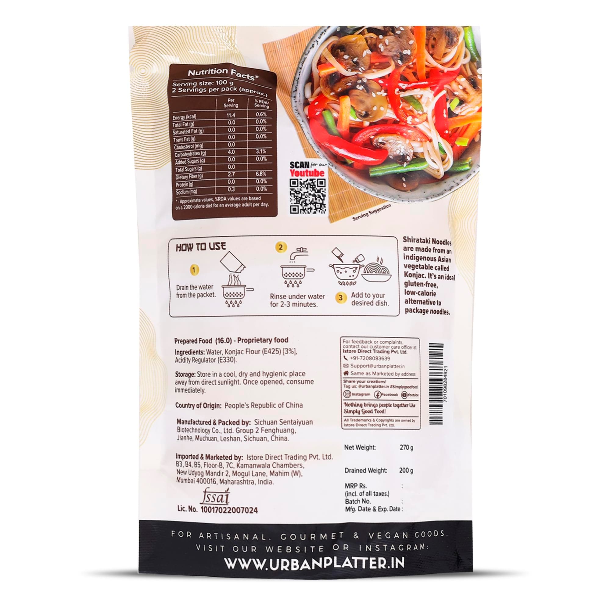 Urban Platter Shirataki Konjac Noodles, 270g, Pack of 3 (Fat-Free, Gluten-Free, Low Carb, Ready to Use) — image 4