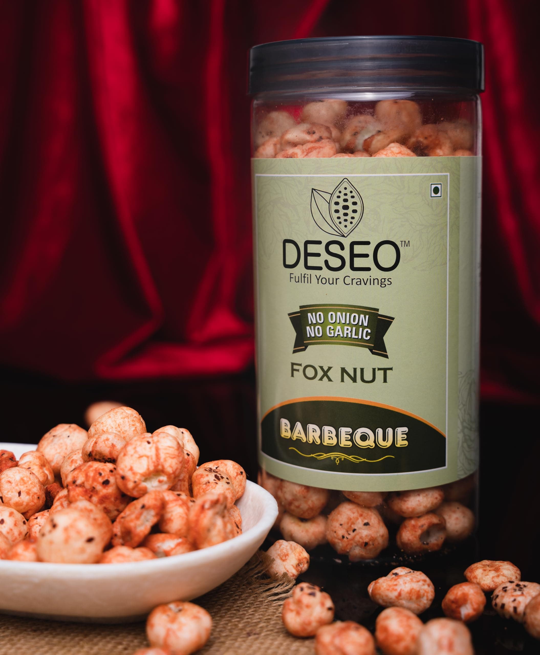DESEO Barbeque Flavoured Fox Nut, No Onion No Garlic, Jain Makhana