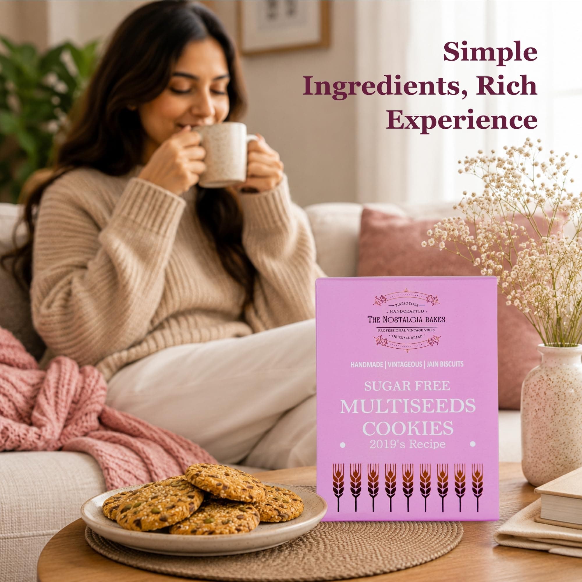 Amba Handmade Ajwain Cookies & Khas-Khas Suji Rusk Combo | Crispy Tea-Time Snacks | Premium Jain Biscuits | Fresh Bakery Style Cookies — image 4