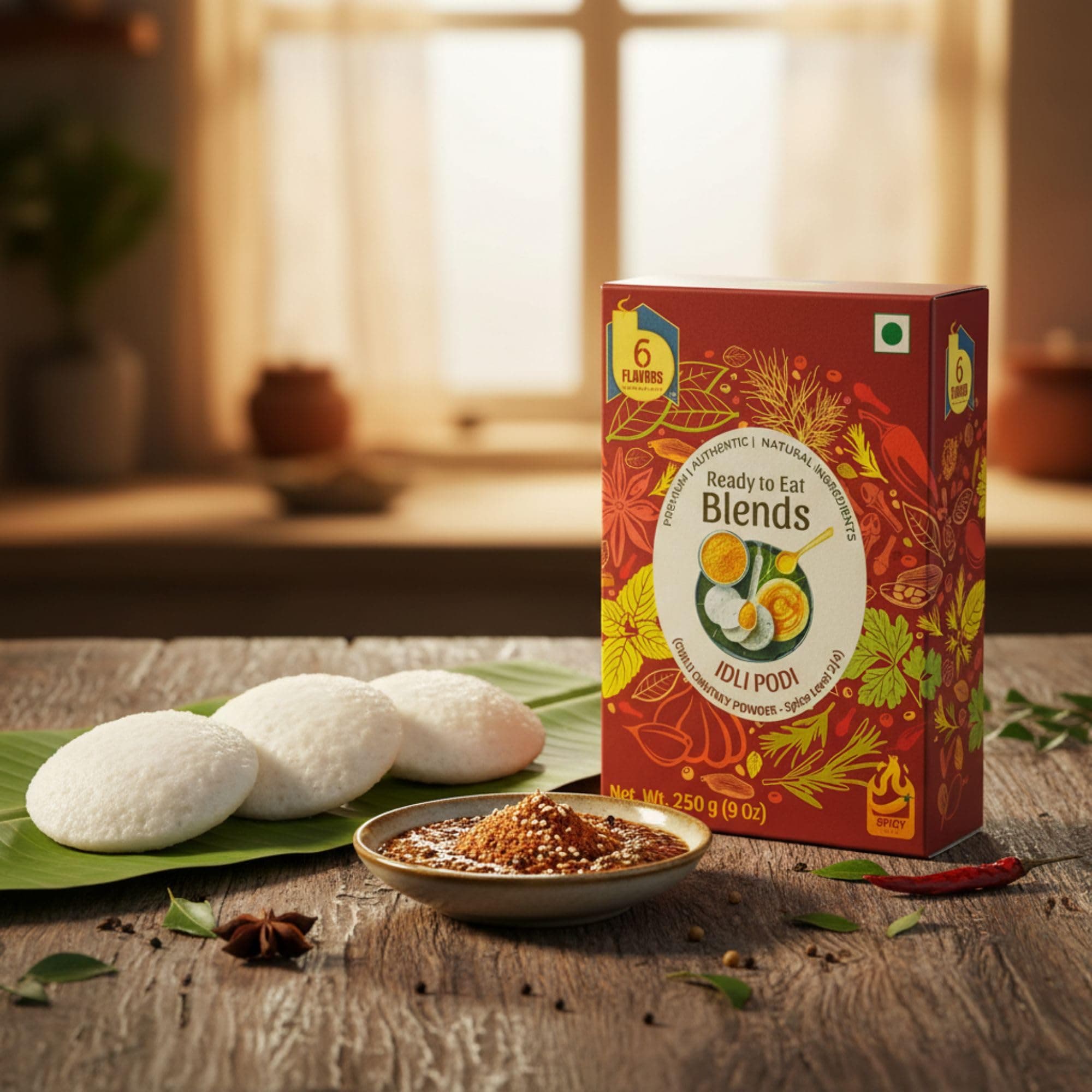 6Flavors Idli Podi Powder 250g | Chutney Powder | Podi Masala South Indian | Gunpowder Podi for Idli, Dosa & Rice | No Onion No Garlic | No Preservatives | Flavor: (Spicy & Hot) — image 8