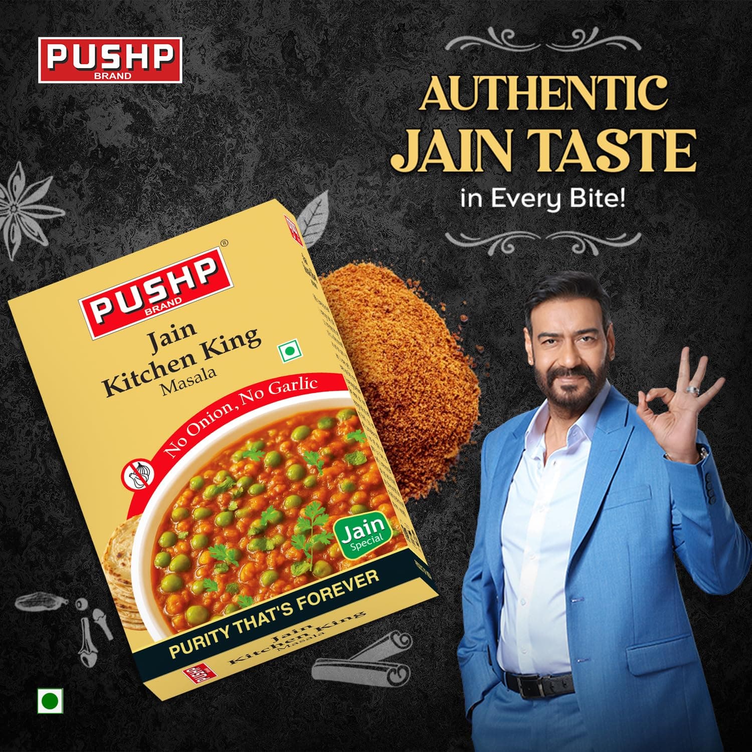 Pushp Brand Jain Kitchen King Masala | 100 Gram Box | Fresh & Aromatic Spice | Flavorful, Pure, and Perfect for Jain Cuisine (Pack of 1) — image 4