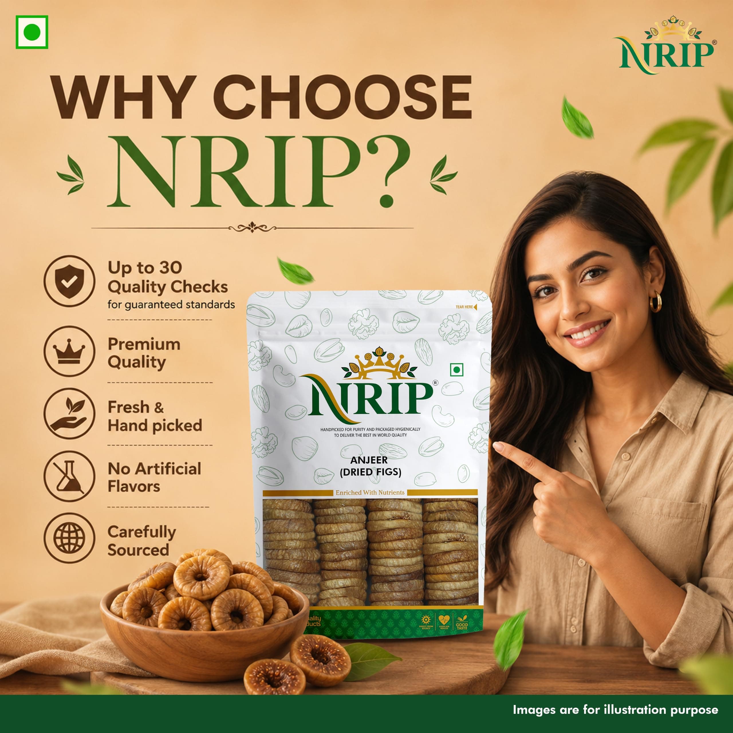 NRIP Premium Dried Afghani Anjeer 200g I Low in Fat | Dry Fruits in Fresh | Healthy Snacks I Rich Source of Vitamins Dietary Fiber | Dry Figs — image 4