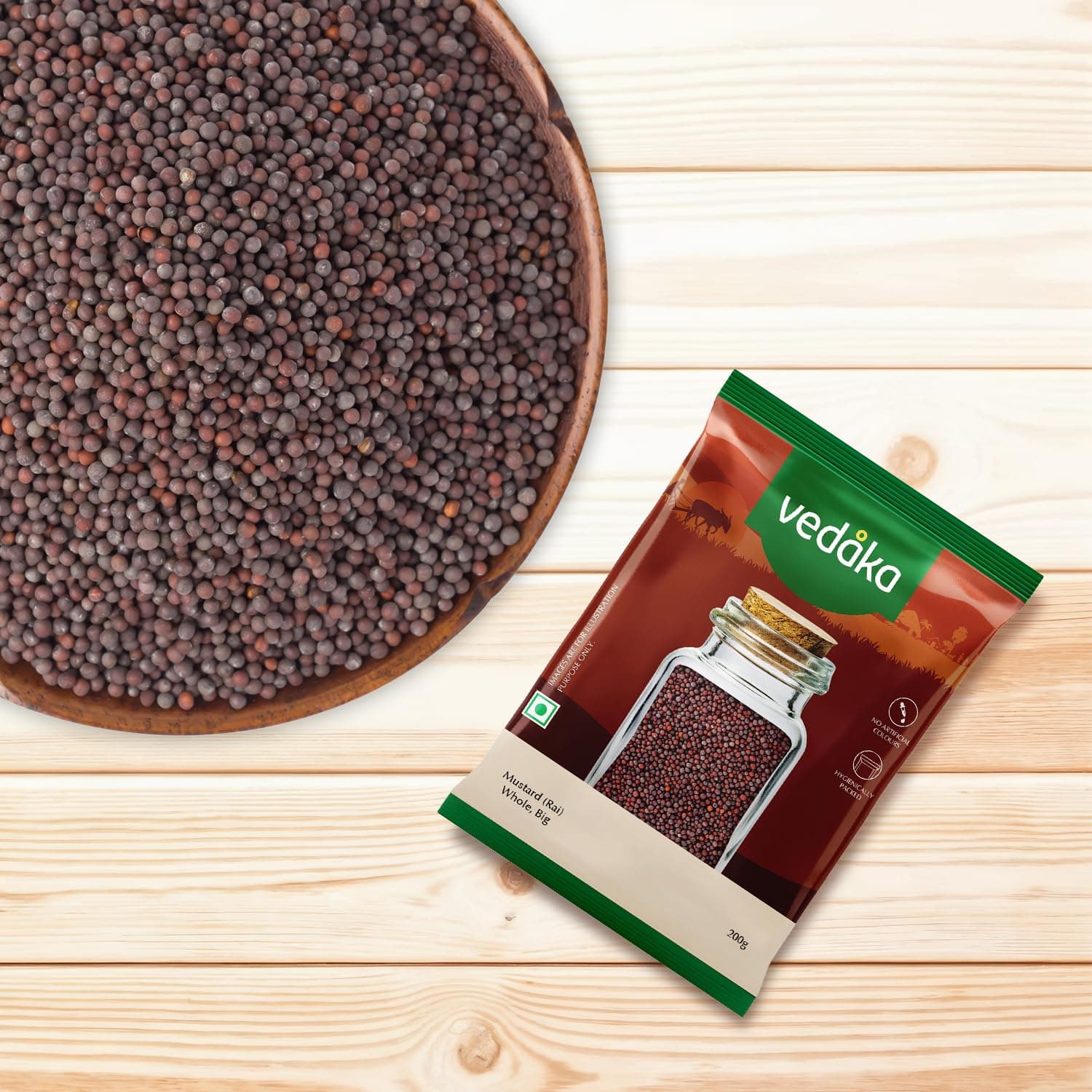 Amazon Brand - Vedaka Mustard (Rai) Whole, Big 200 g — image 5