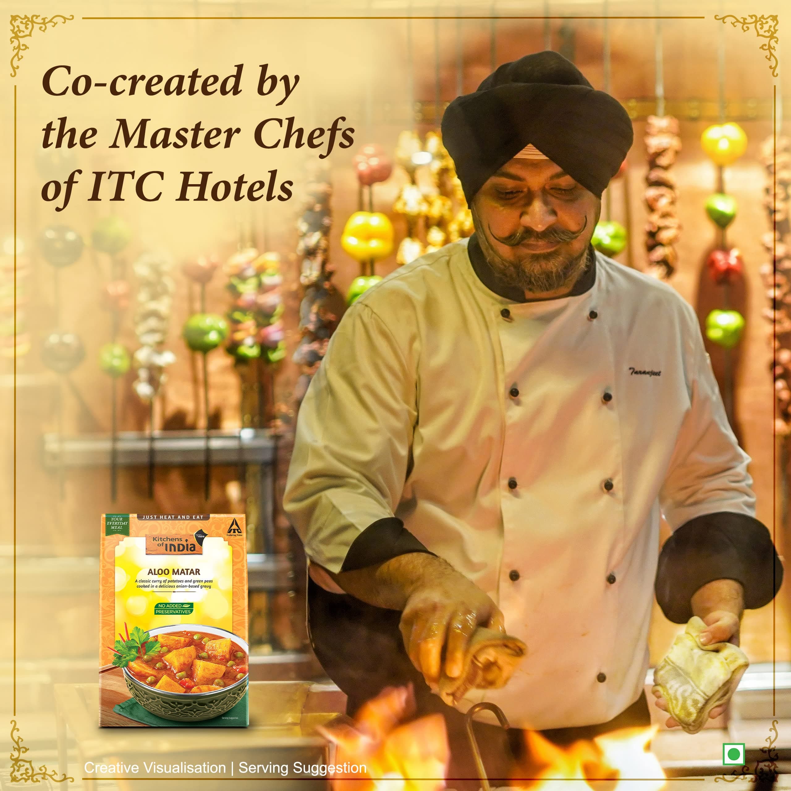 Kitchens of India Aloo Matar, ITC Ready to Eat Indian Food, Just Heat and Eat, Microwavable, 285g — image 3