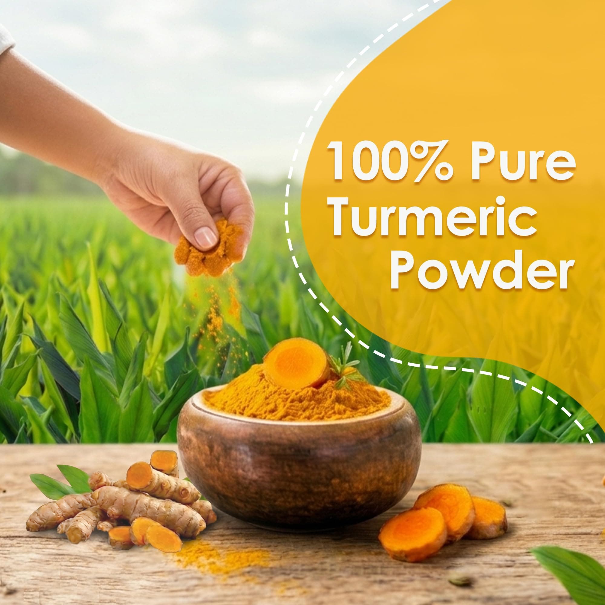 Mom’s Mixes Turmeric Powder (Haldi) | High Curcumin | Pure & Natural | No Preservatives | No Onion No Garlic (Jain Friendly) | Meghalaya Haldi | 100g — image 4