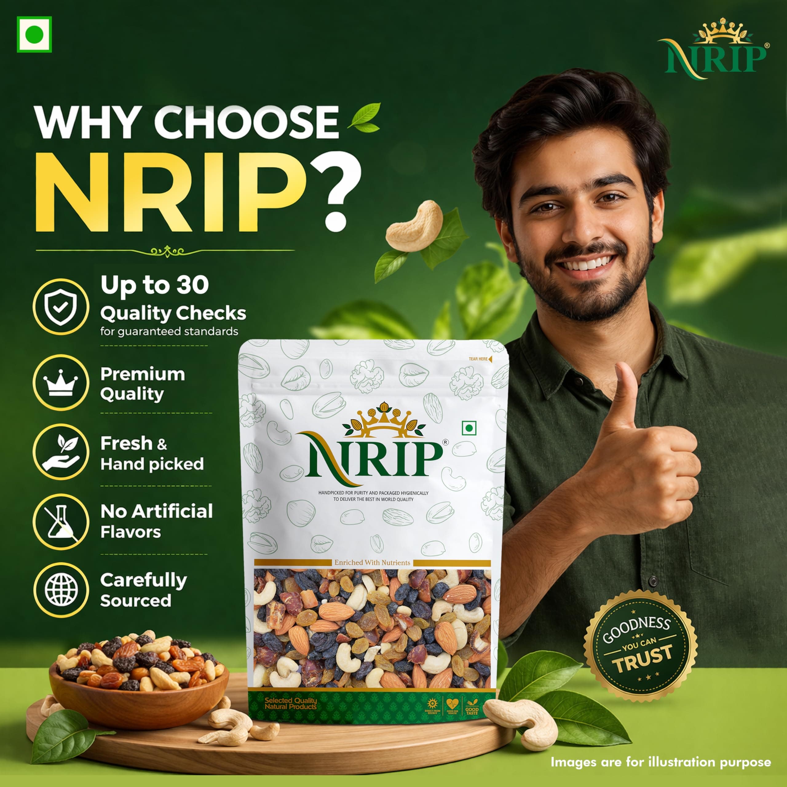 NRIP Premium Mixed Roasted Seeds & Berries 200 Gm (Pumpkin, Sunflower, Flax, Watermelon, Black Currant, Cranberry, Cherry, Black raisins) — image 6