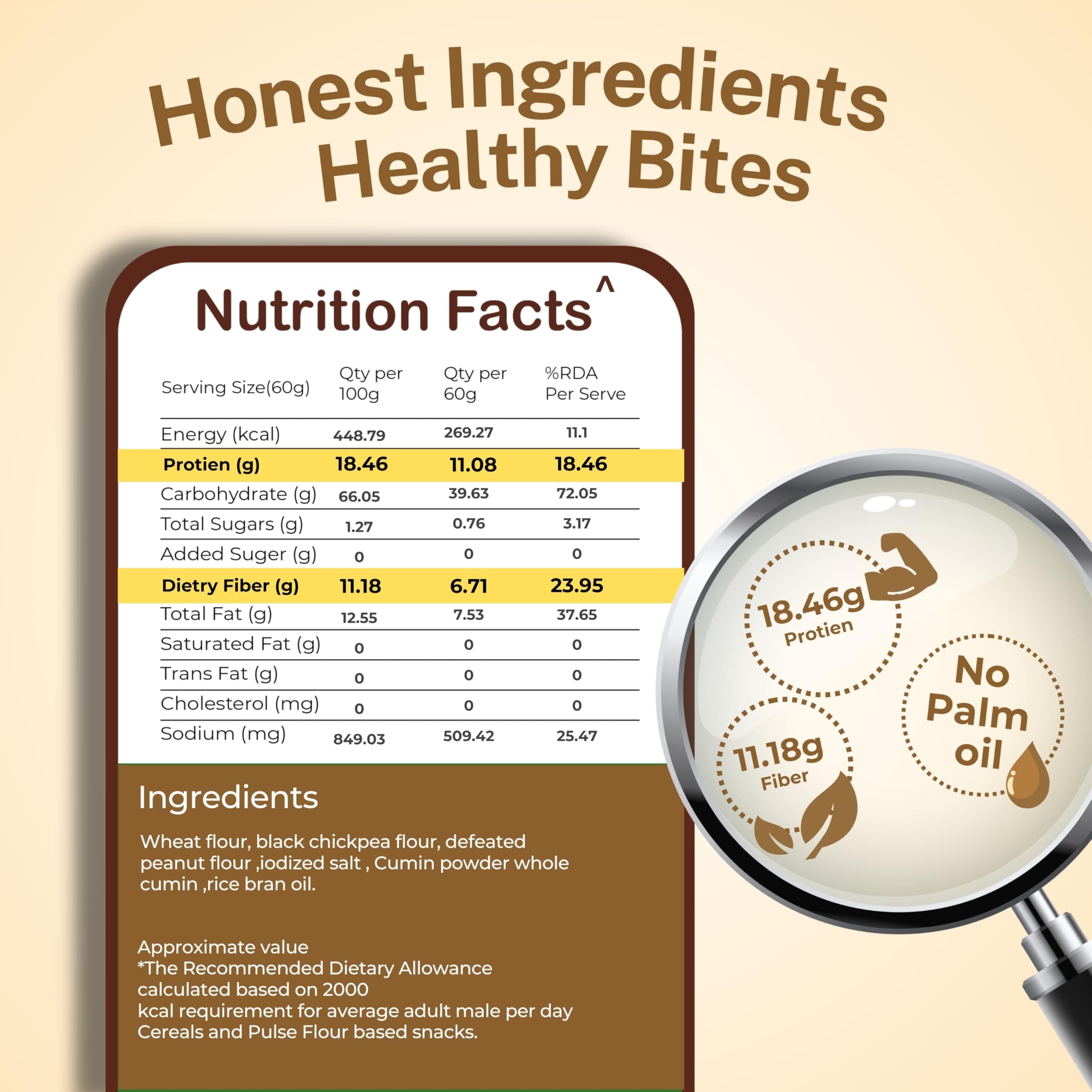 Jeera Khakhra | JAIN | Crispy | Ready To Eat | High Protein High Fiber| No Palm Oil | 200g Vacuum Pack Of 2 — image 3