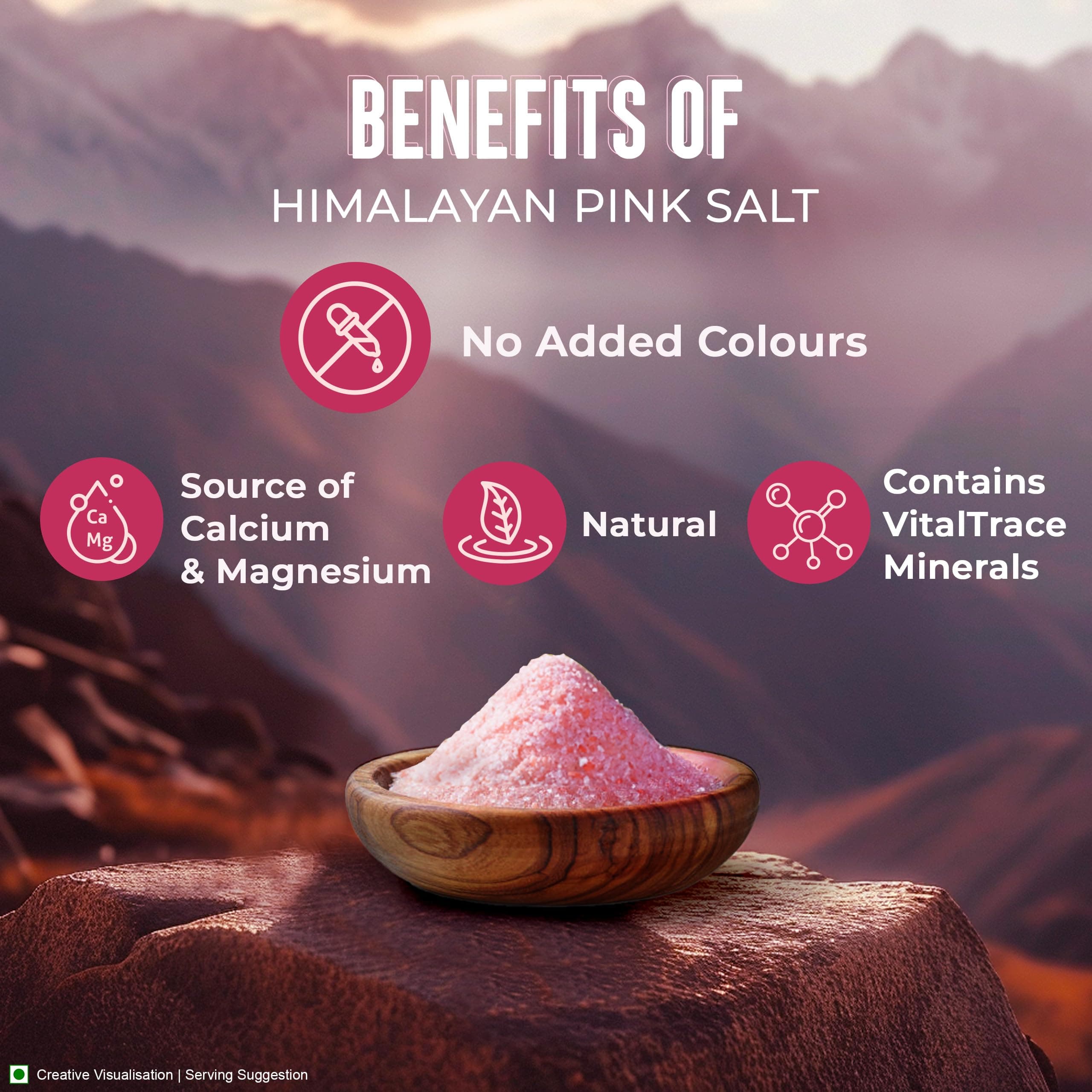 Aashirvaad Himalayan Pink Salt, 100% Natural Rock Salt Sourced from the Himalayan Ranges, Pure Sendha Namak with Minerals for Everyday Use, 1 Kg — image 6