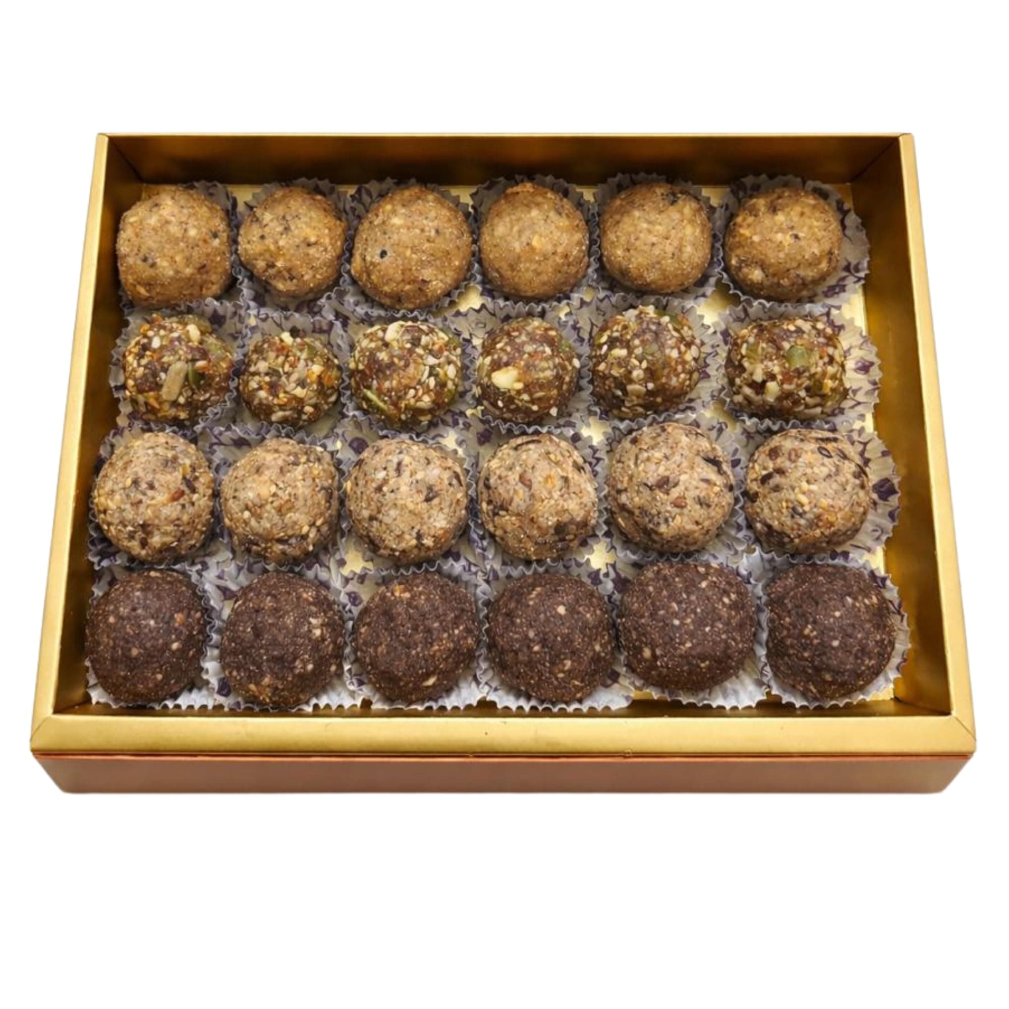 Rasoi Tales Mix Laddoo Box 500g | Multigrain Wheat, Ragi, Oats & Dry Fruit Laddoos | Healthy Homemade Sweets | Traditional Energy Bites Combo | Sampler Gift Box