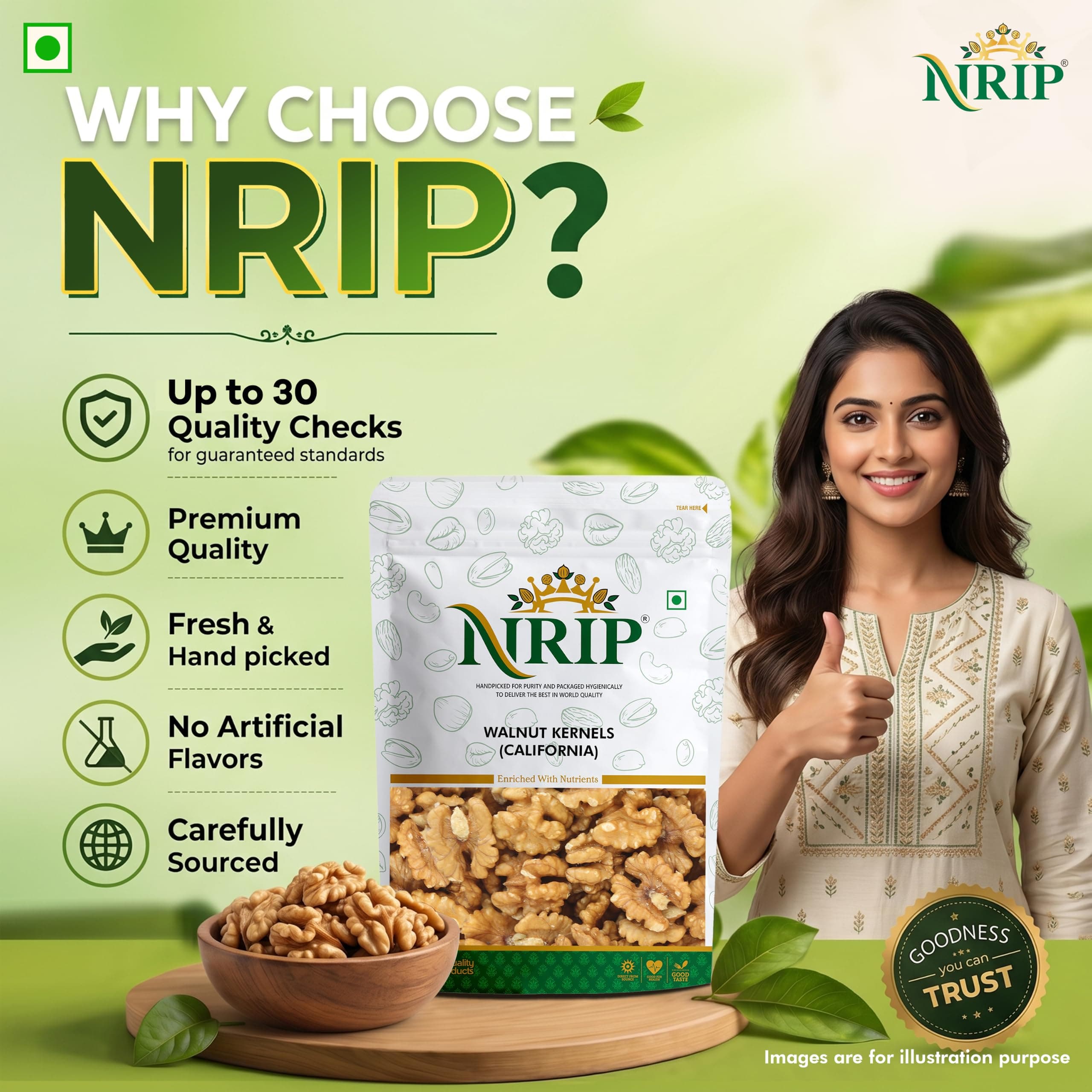 NRIP Premium Walnut Kernels California 200g (Pack of 1) | Walnuts without Shell | Akhrot Giri | Dry Fruits, Healthy Snacks | Natural Walnut Kernels | Rich in Protein, Iron & Source of Omega-3 — image 4
