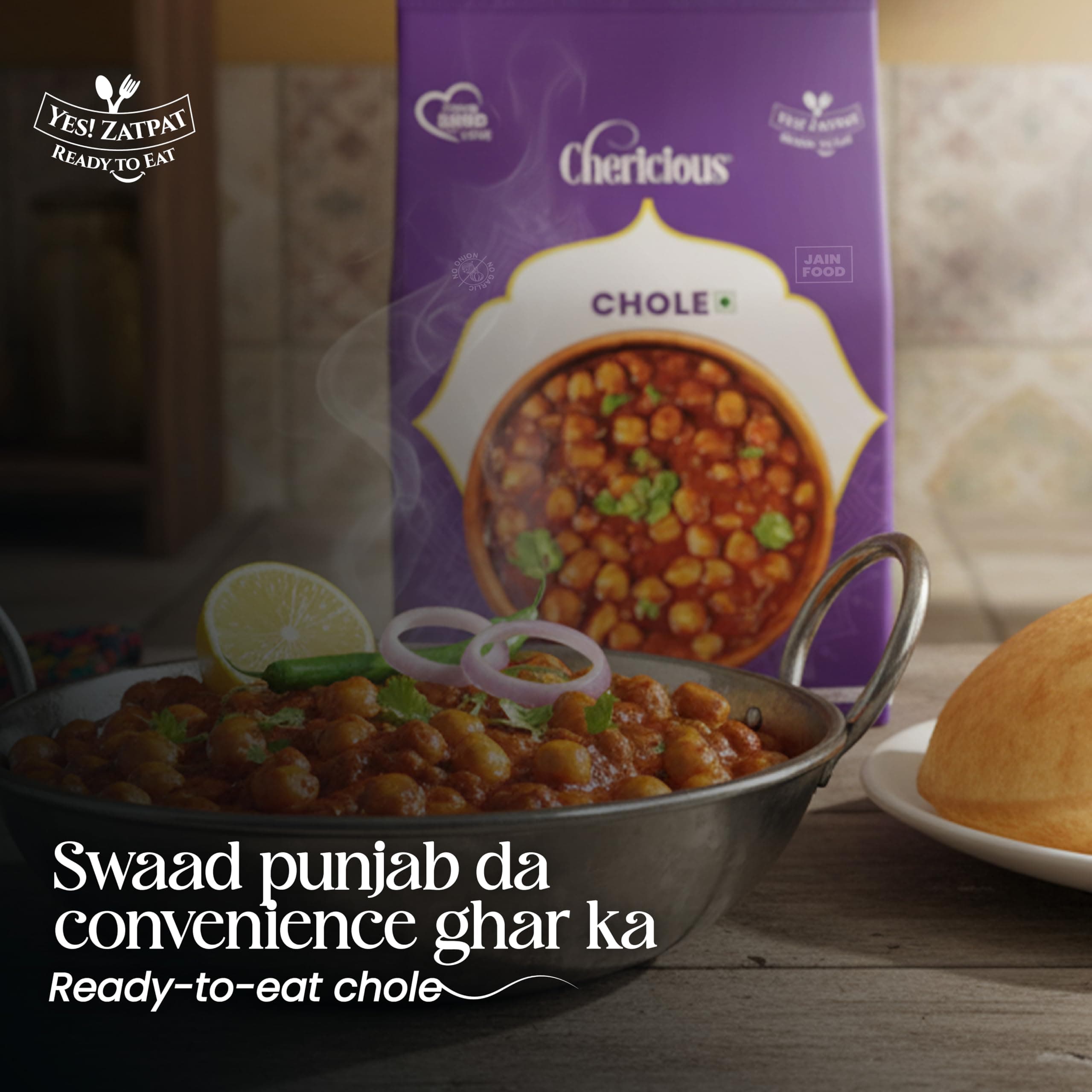 Chericious Ready to Eat Jain Chole | Freeze Dried-400 gm | No Onion No Garlic | Indian Street Food Style | Instant Heat & Eat Meal (Chole) — image 2