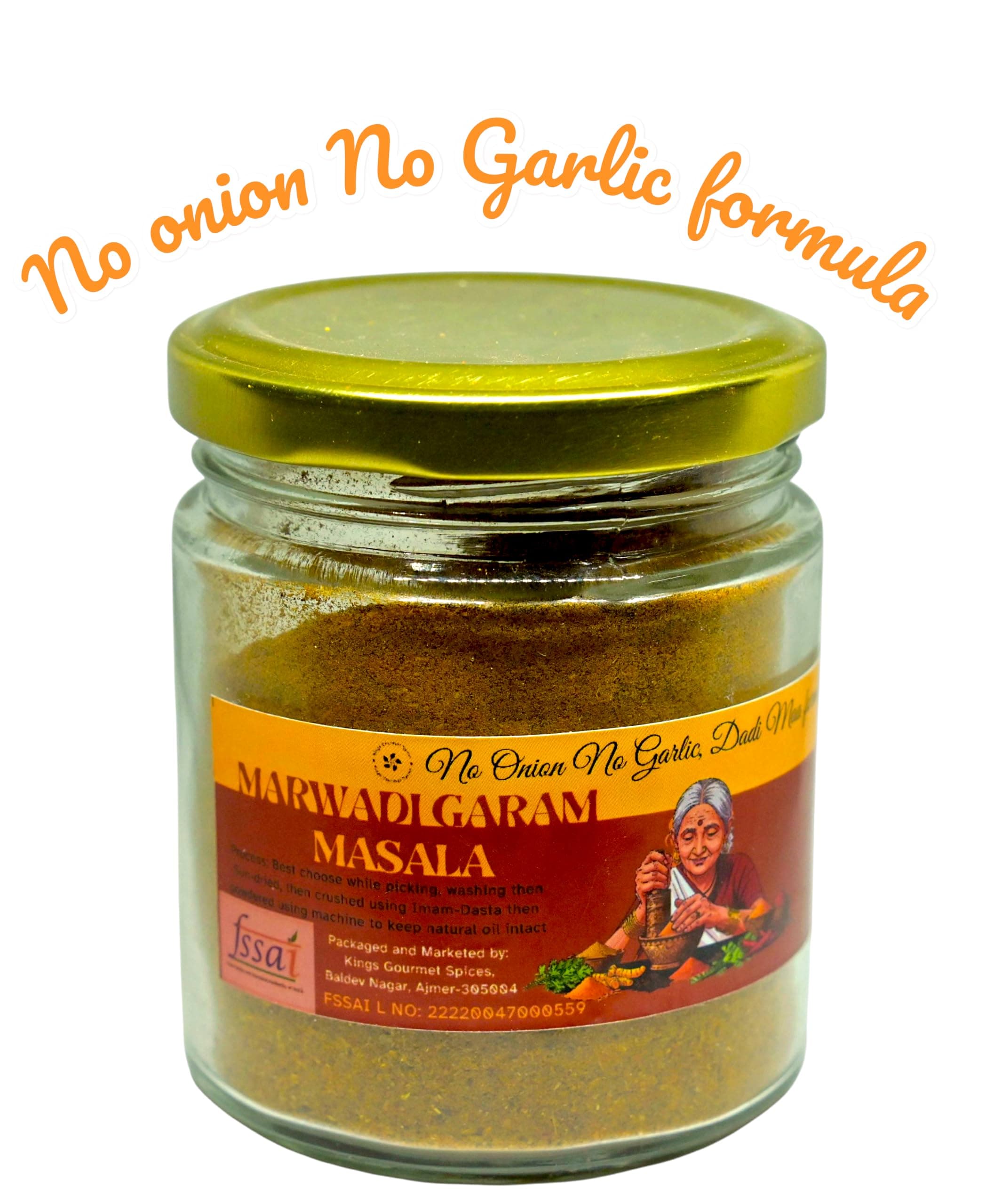KING's Gourmet Spices Marwadi Garam Masala Powdered | No onion No garlic| Jain Spices Mix| Made up of 18 Spices| Home made| Zero preservative | 100% Natural — image 6