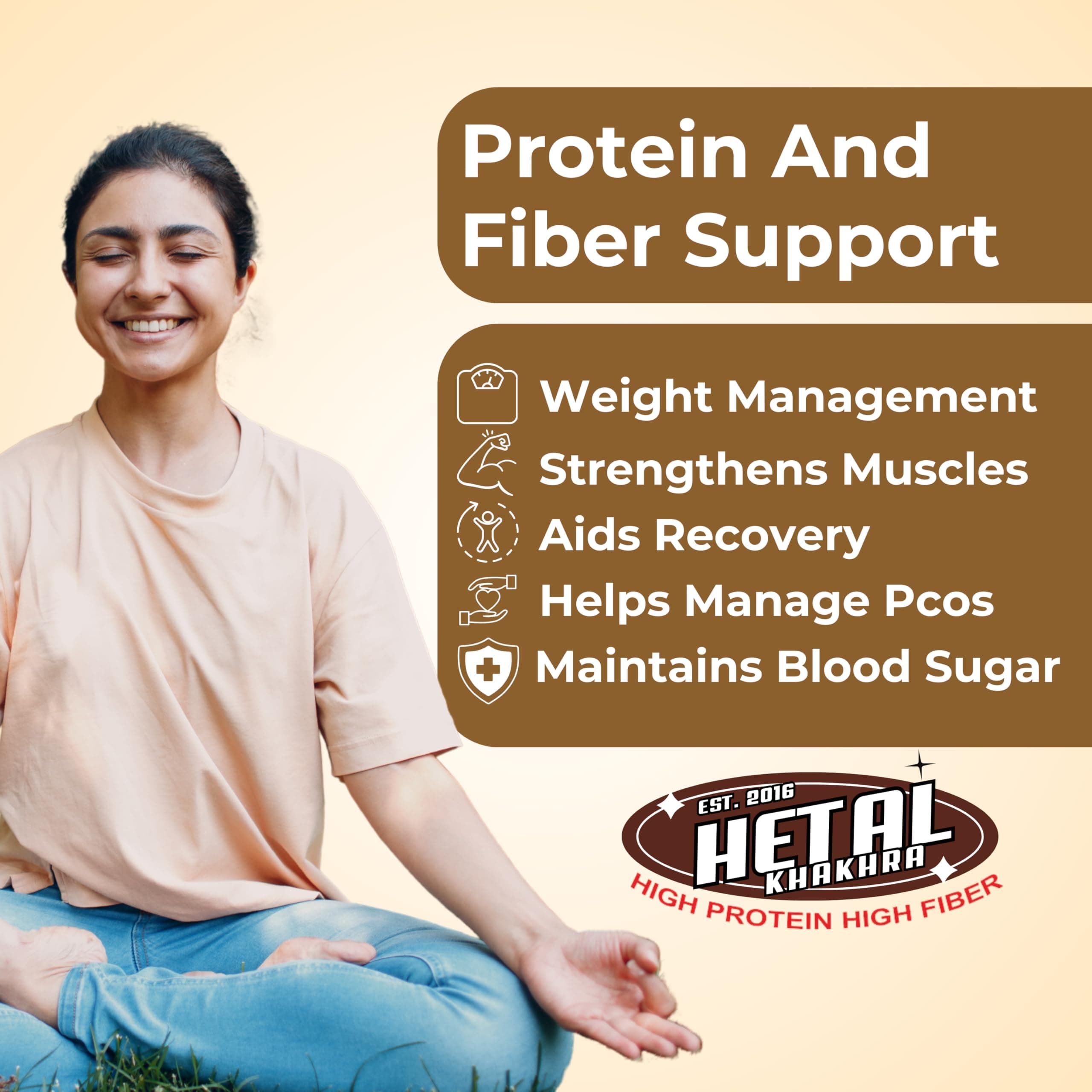 Plain Khakhra | JAIN | Crispy | Ready To Eat | High Protein High Fiber| No Palm Oil | 200g Vacuum Pack Of 2 — image 6