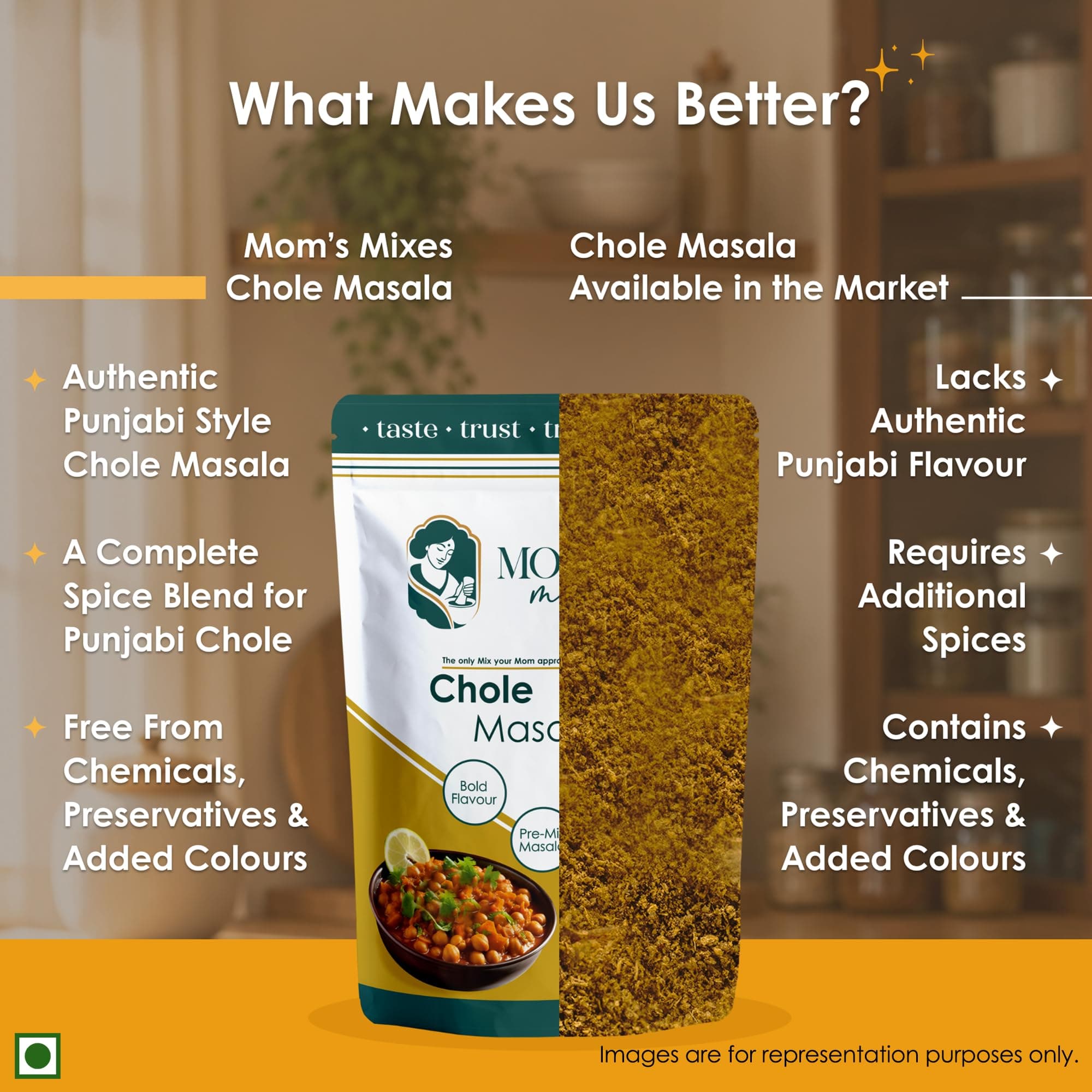 Mom’s Mixes Punjabi Style Combo | Pure Jain Spices | No Onion,No Garlic | No Chemical,No preservatives | Rajma Masala + Chole Masala | Bold North Indian Flavour | Ready-to-Mix | 100 gm Each — image 8