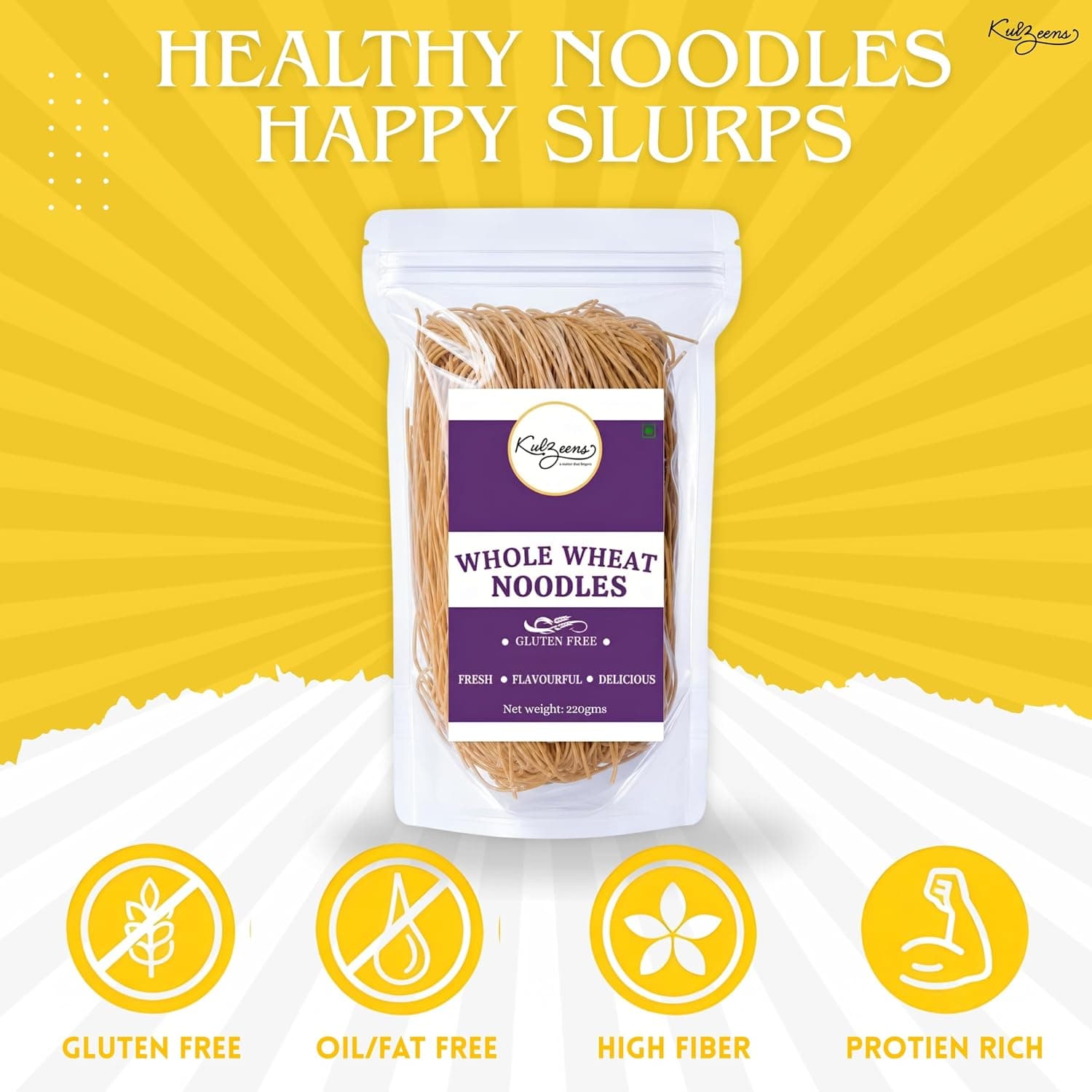 Millet Me by Kuizeens Whole Wheat Noodle - 220G (Pack of 4)|Protein & Fiber-Rich | Gluten-Free Delight | Easy-to-Make |No Preservatives |Vegan & Wholesome |Jain | No Onion & Garlic — image 4